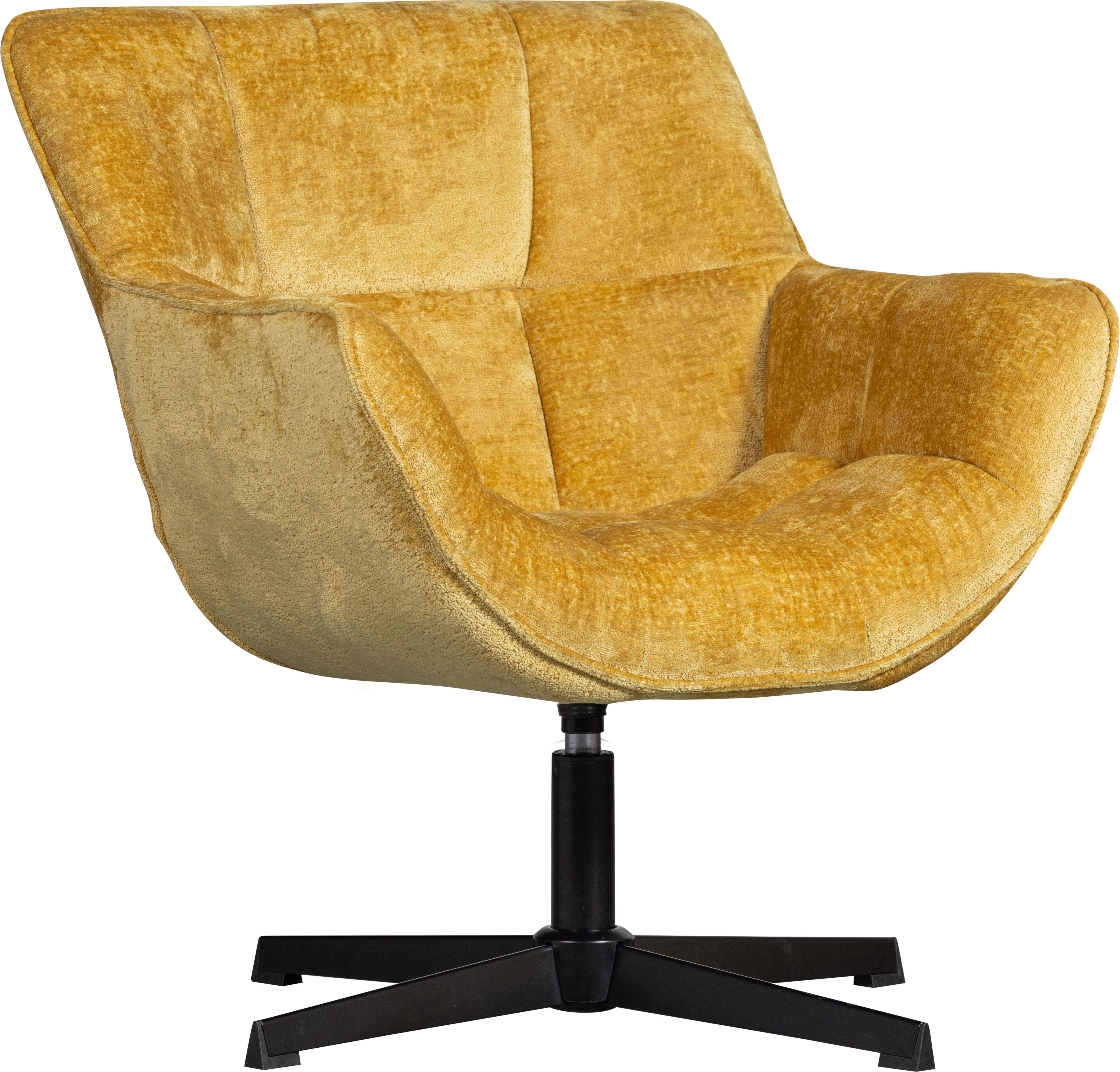 WOOOD Draaifauteuil Wibo Chenille Curry 94x71x83