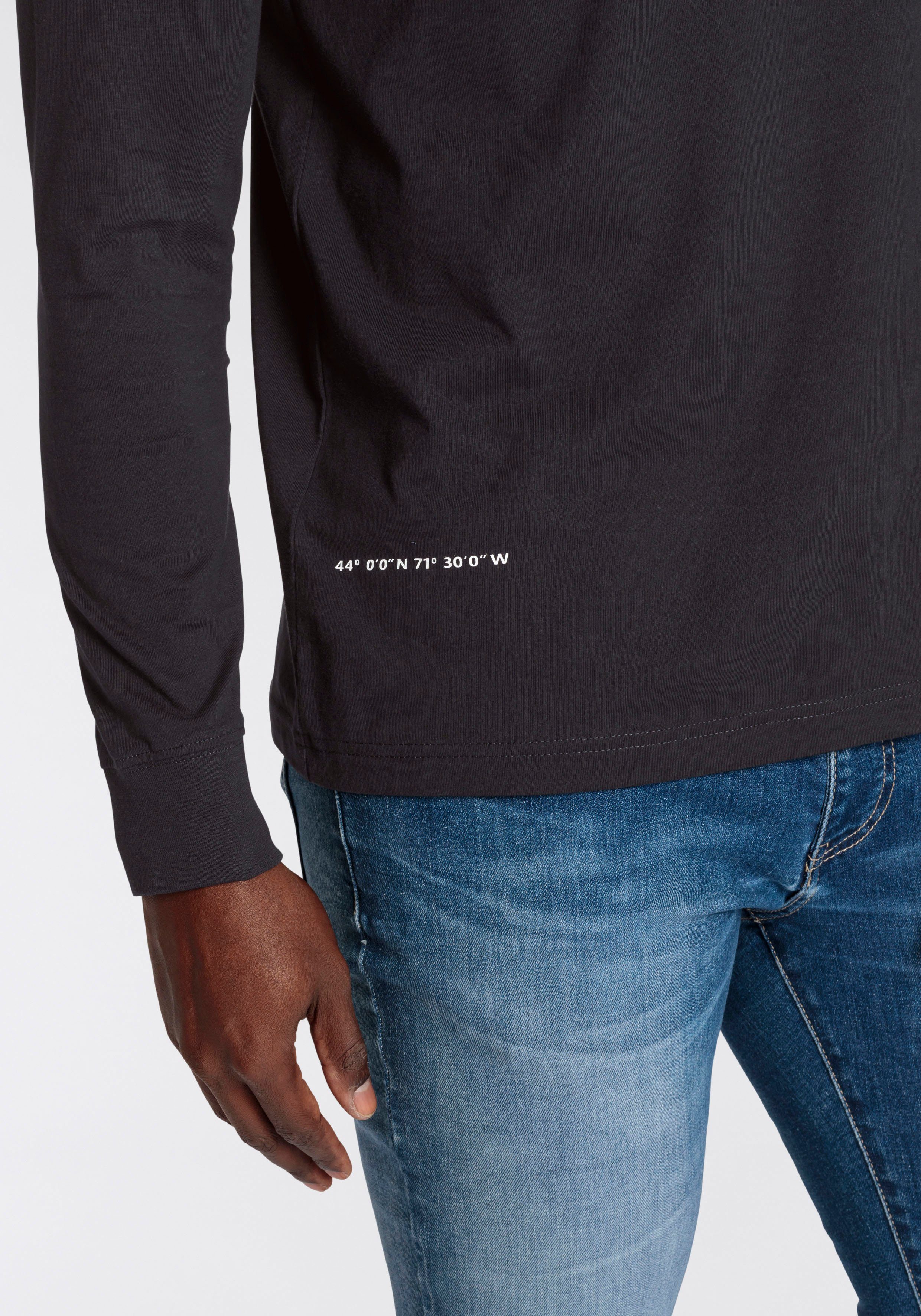 DELMAO Shirt met ronde hals smal gesneden, met print, van 100% katoen