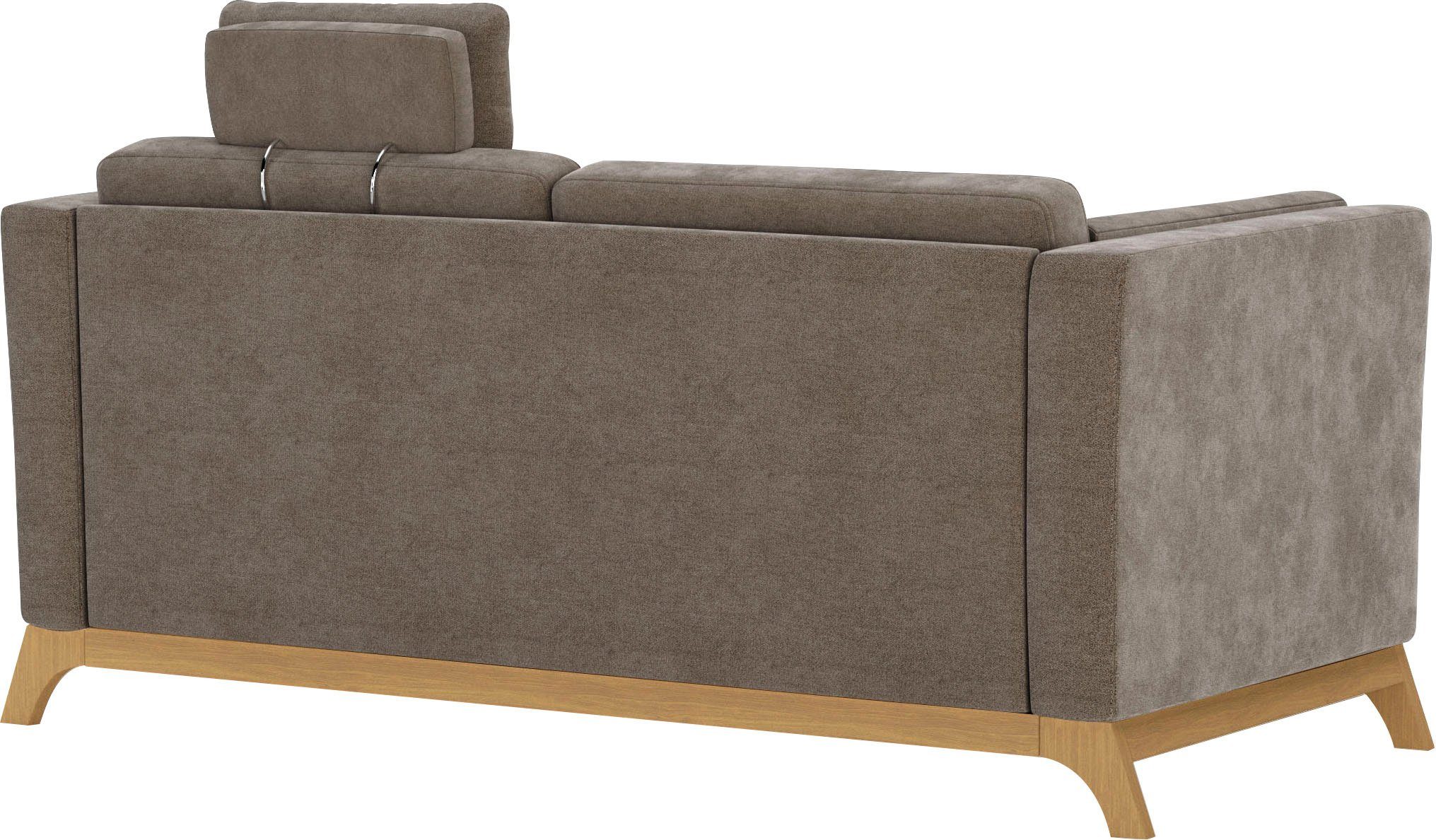 Home affaire 2,5-zitsbank Viva optioneel met houten frame van eikenhout