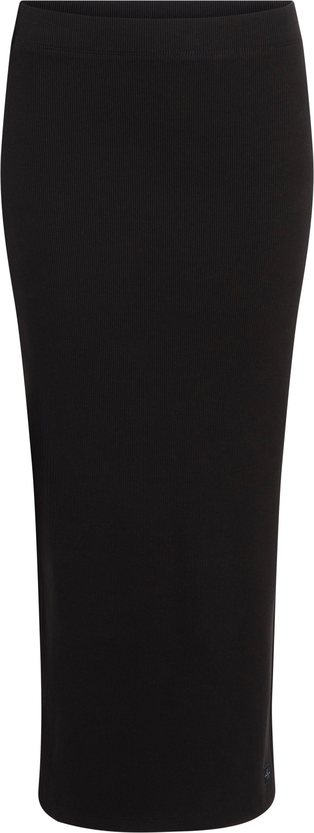 Calvin Klein Midirok WOVEN LABEL RIB SKIRT met split in de pijpen