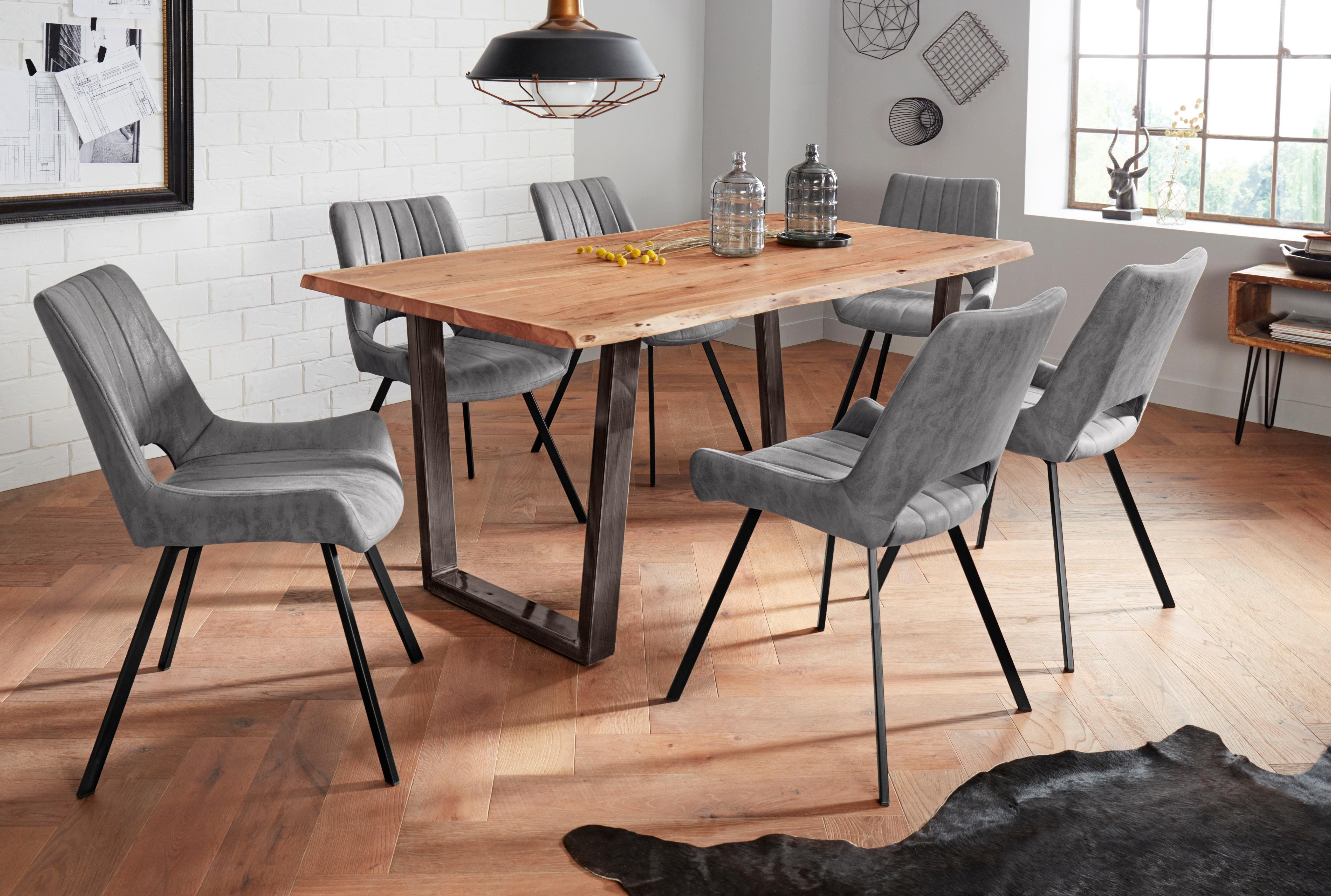MCA living Eettafel CALABRIA Massief hout in boomstam-look