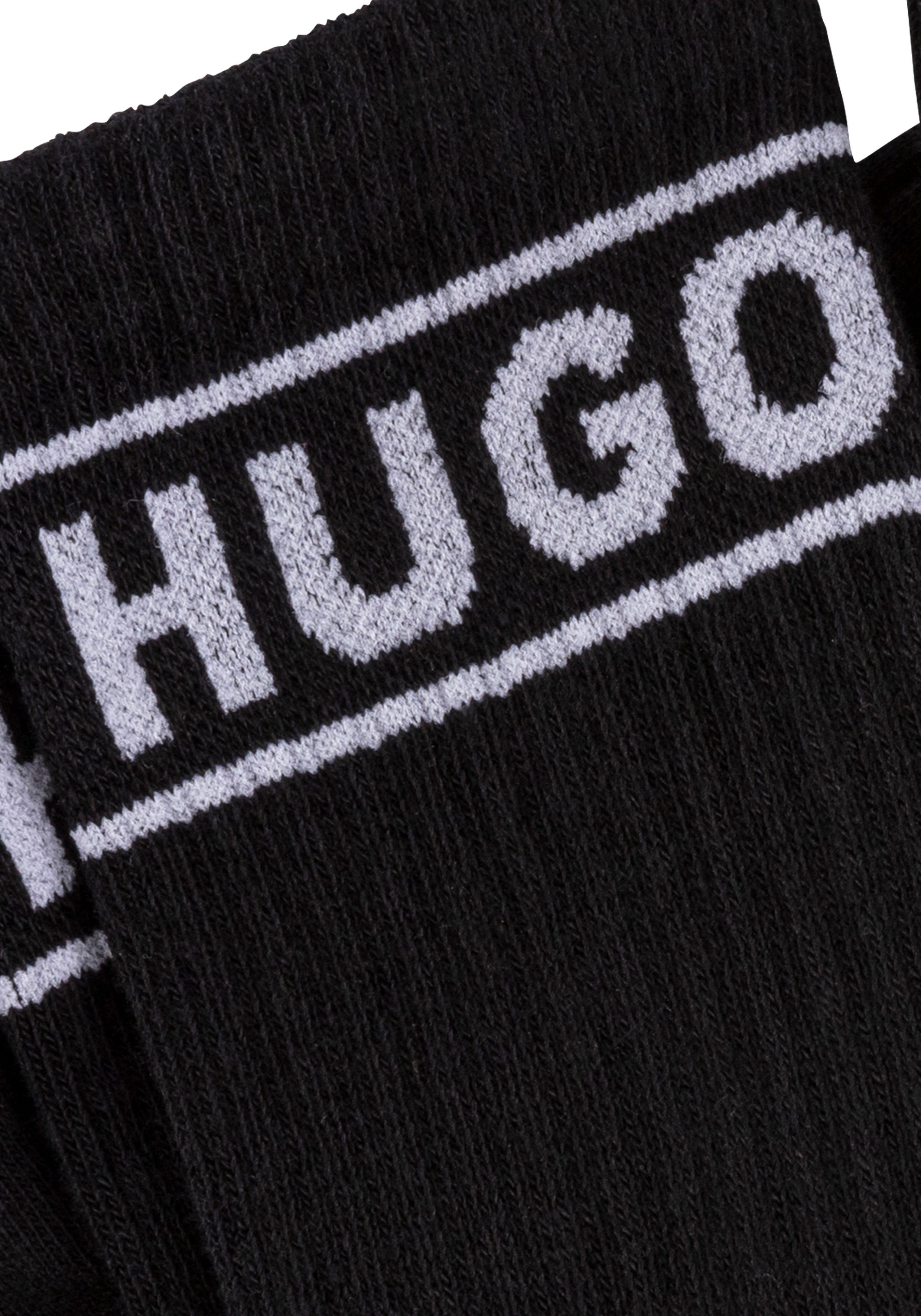 HUGO underwear Vrijetijdssokken 3P QSRIB SPORTY CC W met contrasterend logo-detail (3 paar, Set van 3)