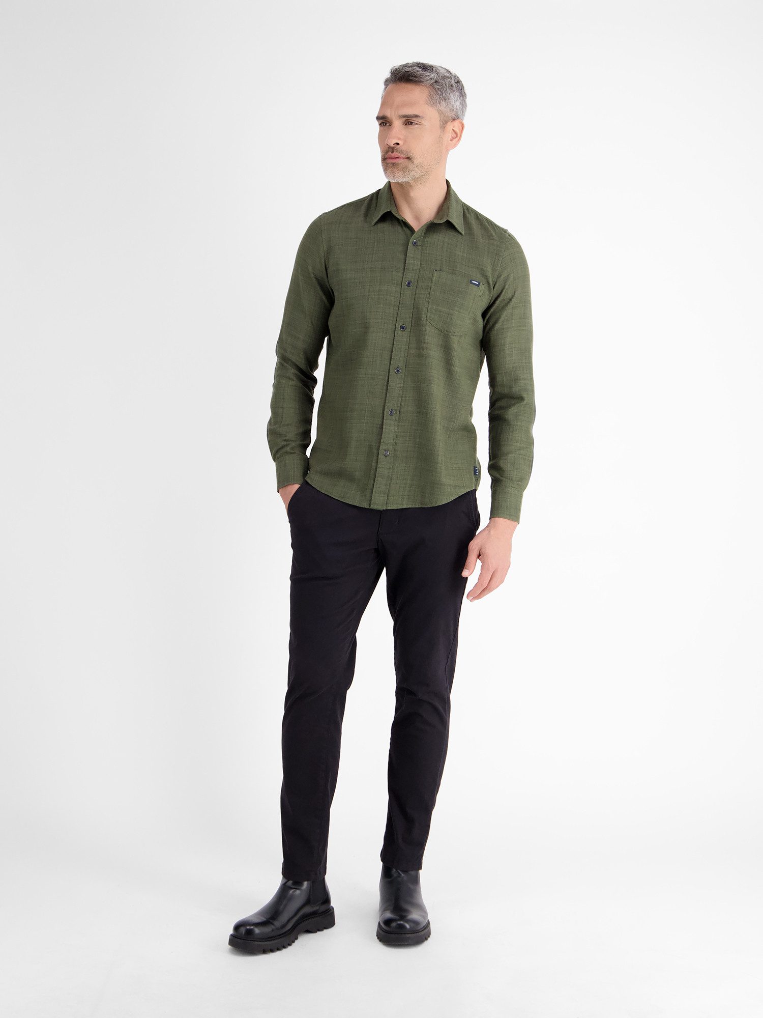 Lerros Overhemd met lange mouwen LERROS herenoverhemd, fancy twill