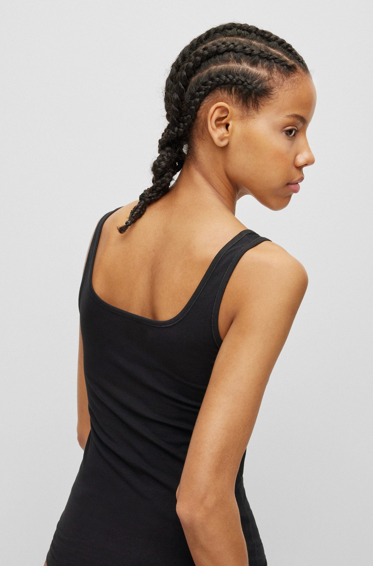 HUGO underwear Top VEST RED LABEL met rode labelpatch