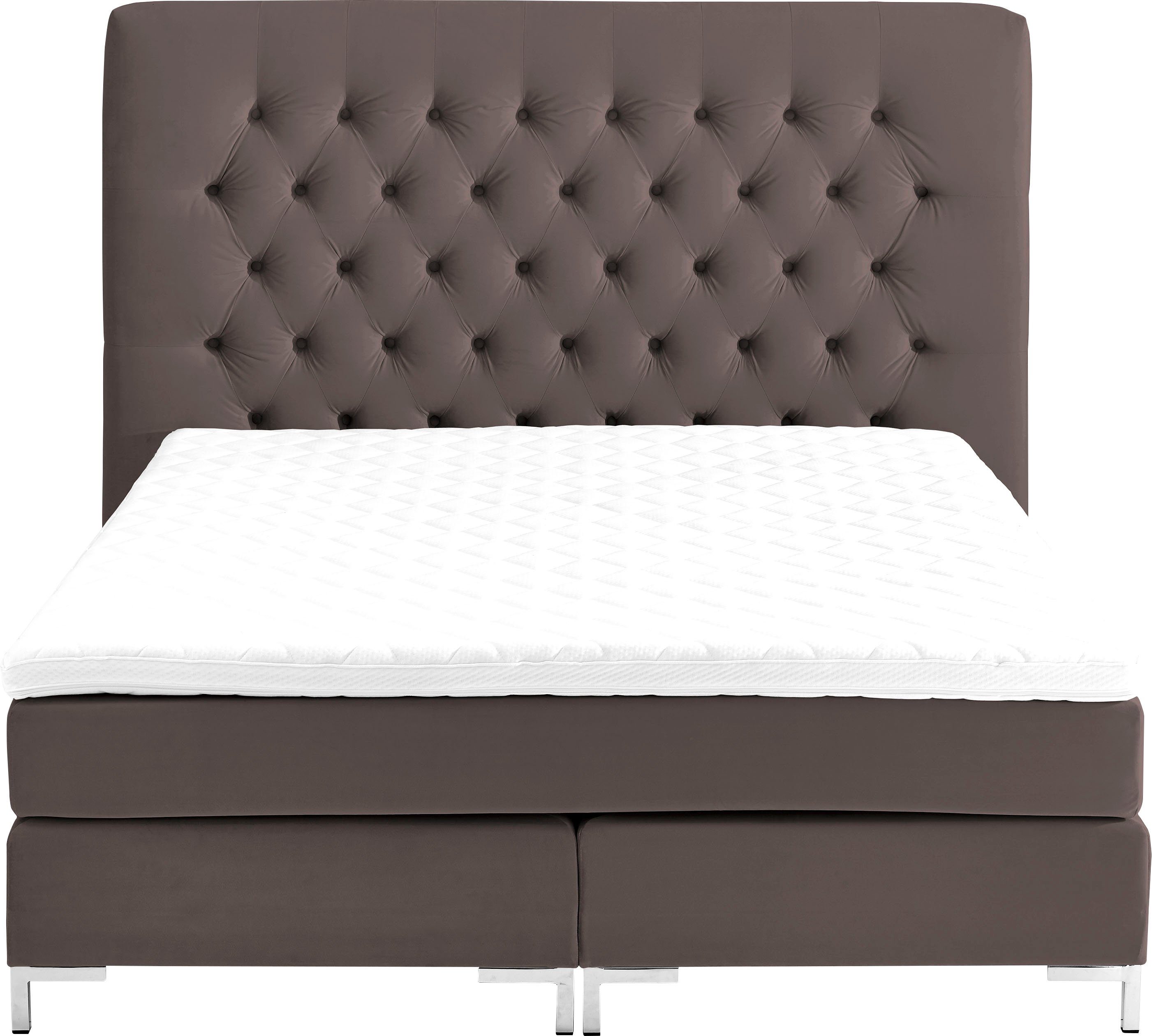 ATLANTIC home collection Boxspring Ronja met topmatras en extra hoog hoofdbord