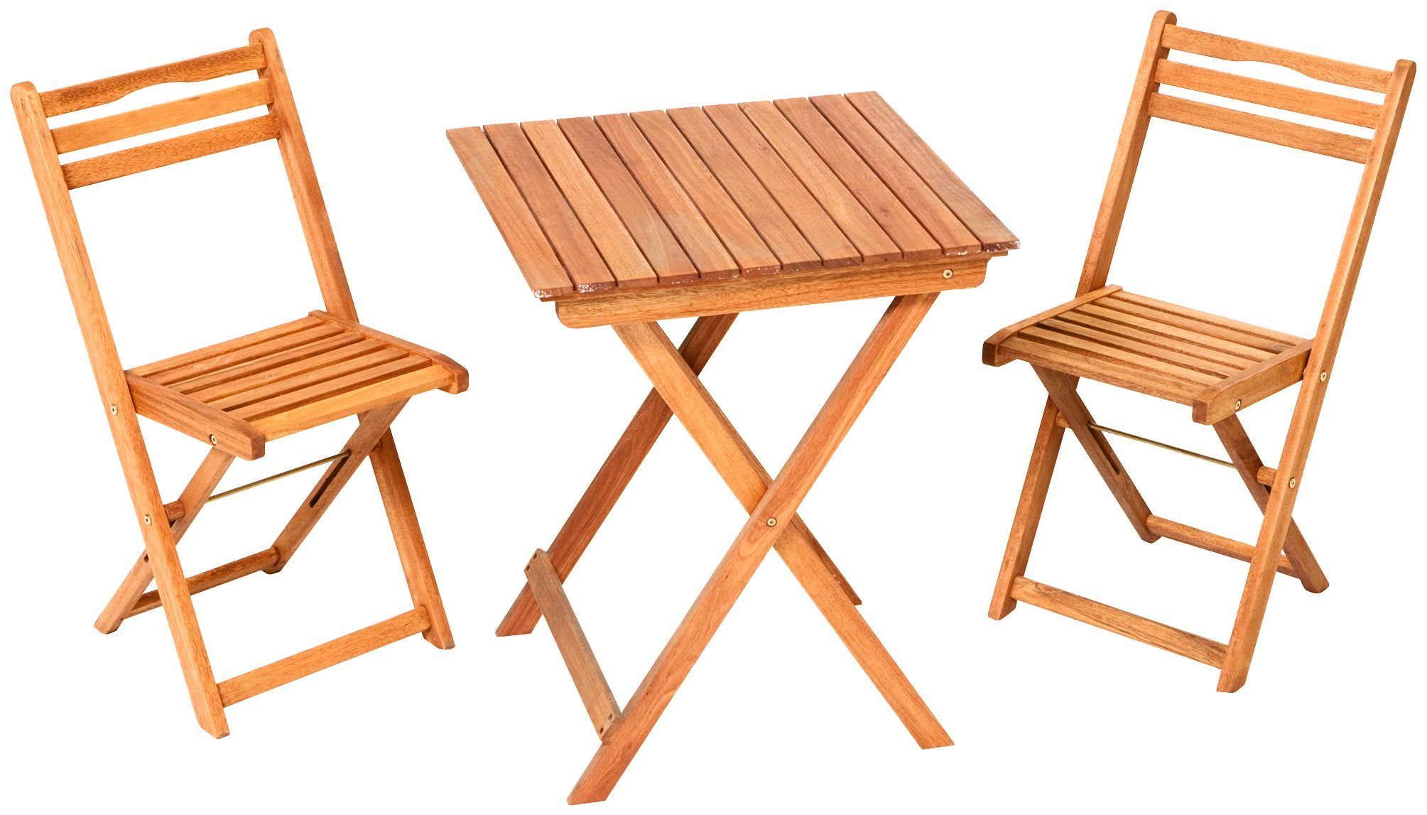MERXX Tuinstoel PORTO set van 2, eucalyptushout, inklapbaar, bruin (set, 2 stuks)