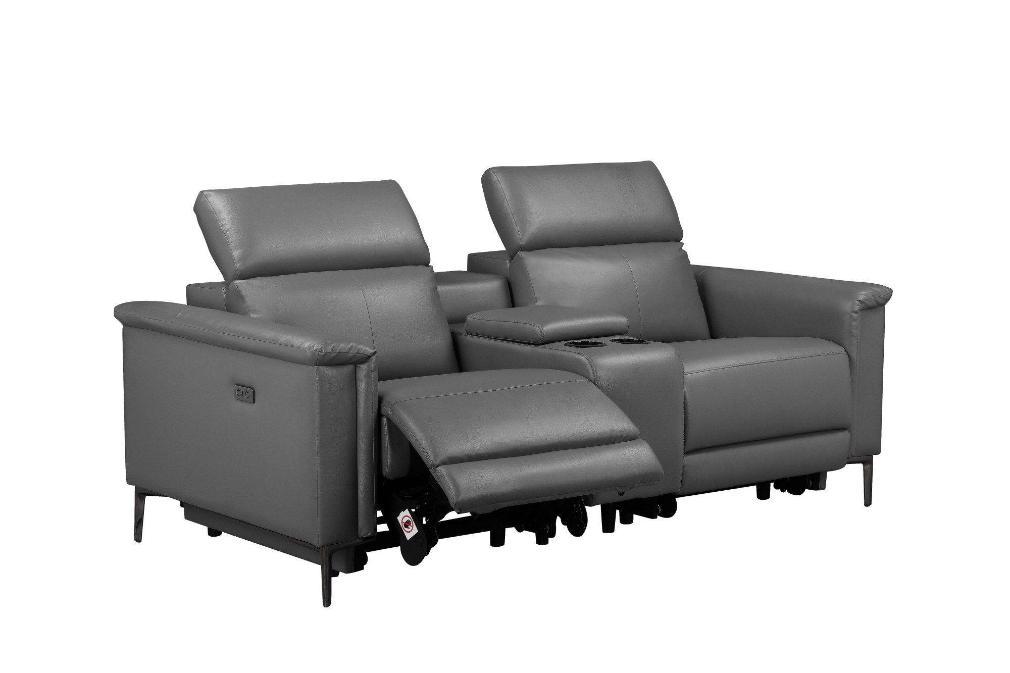 Places of Style 2-zitsbank Lund, 2-zits bioscoopbank, tv-fauteuil, multimedia-sofa, USB-A met elektrische of handmatige relaxfunctie, bekerhouder en opbergruimte