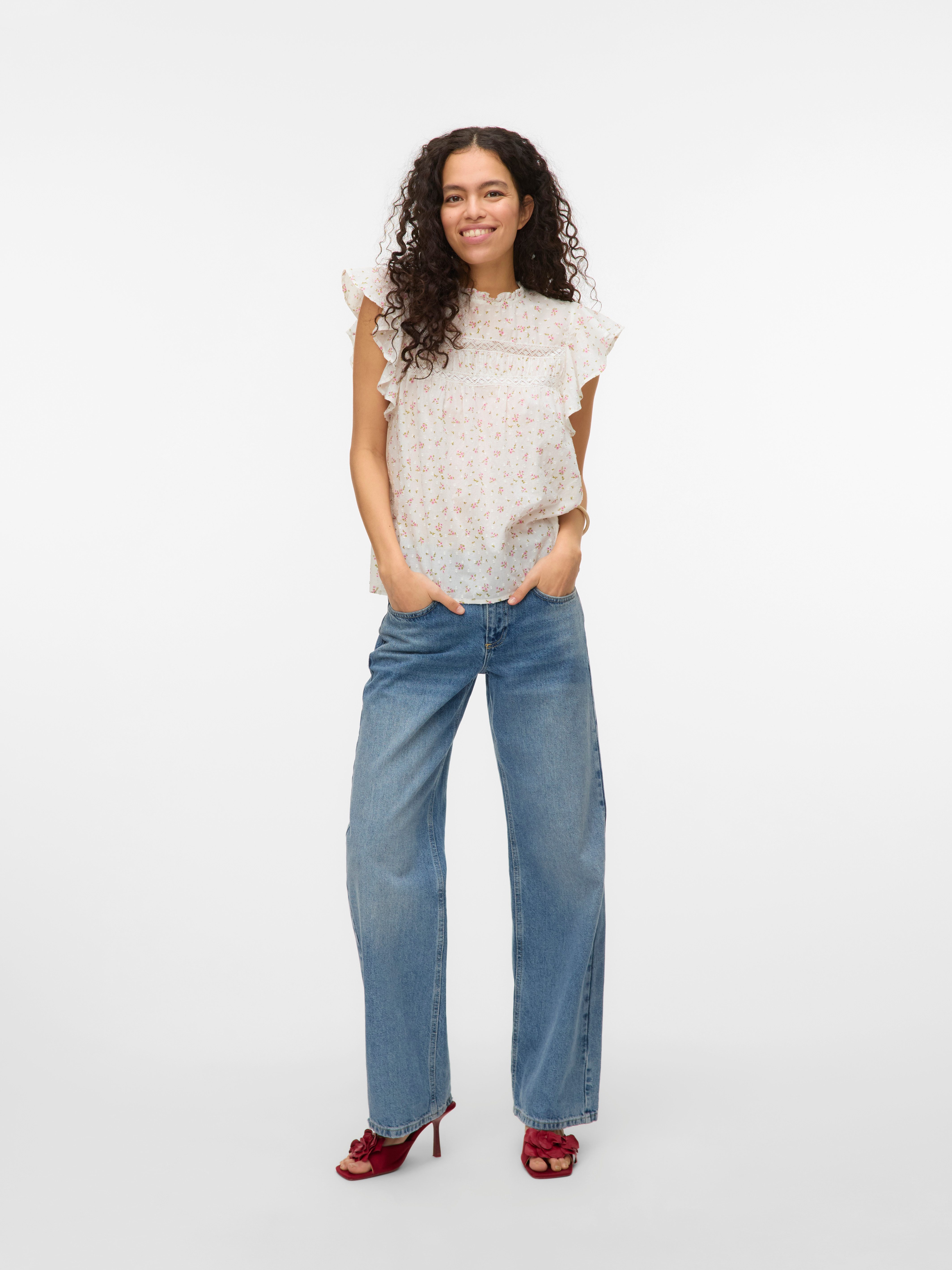 Vero Moda Shirt VMTRINE SL LACE TOP WVN NOOS