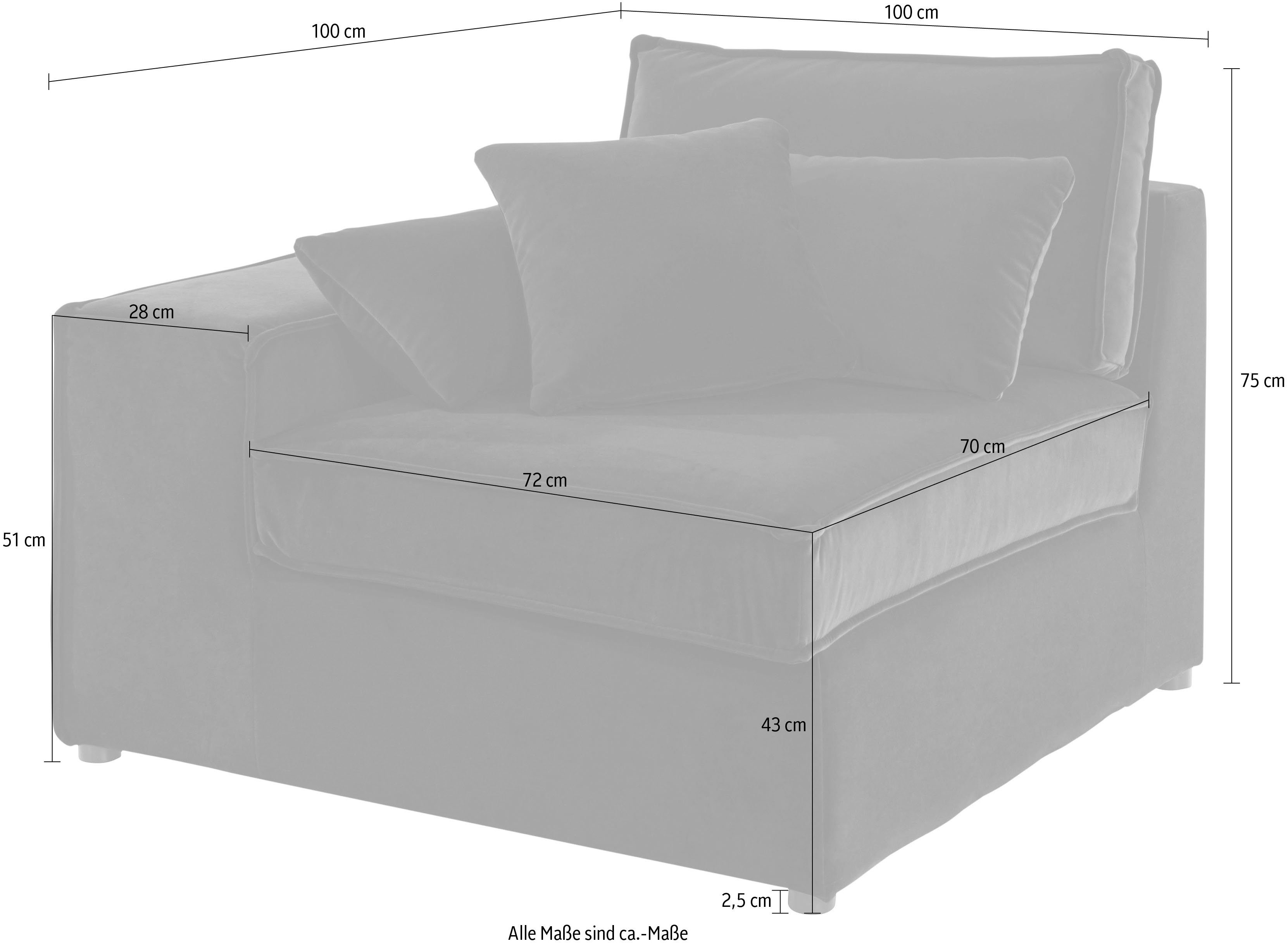 RAUM.ID Sofaelement Florid als deel van een modulaire bank, stevig zitcomfort, ook in cord
