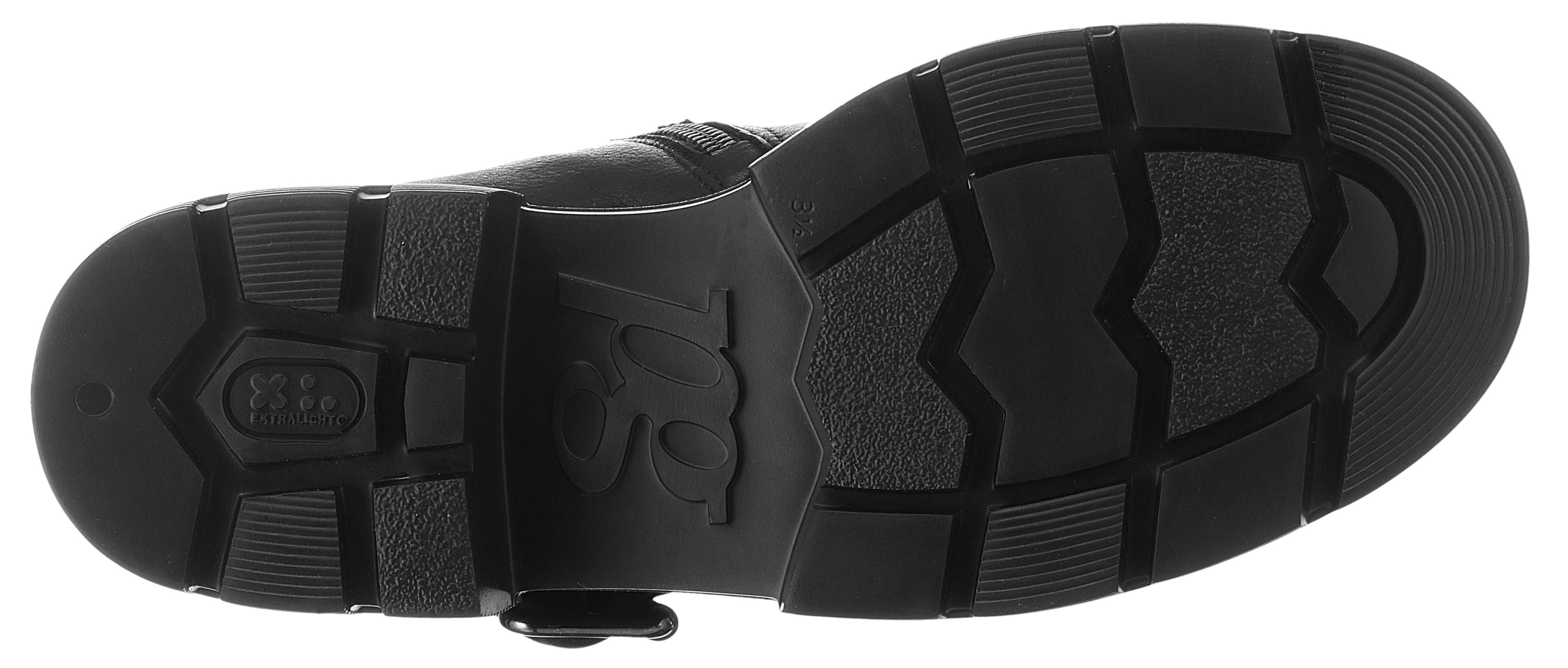 Paul Green Bikerboots blokhak, rits-enkellaars met stevige profielzool