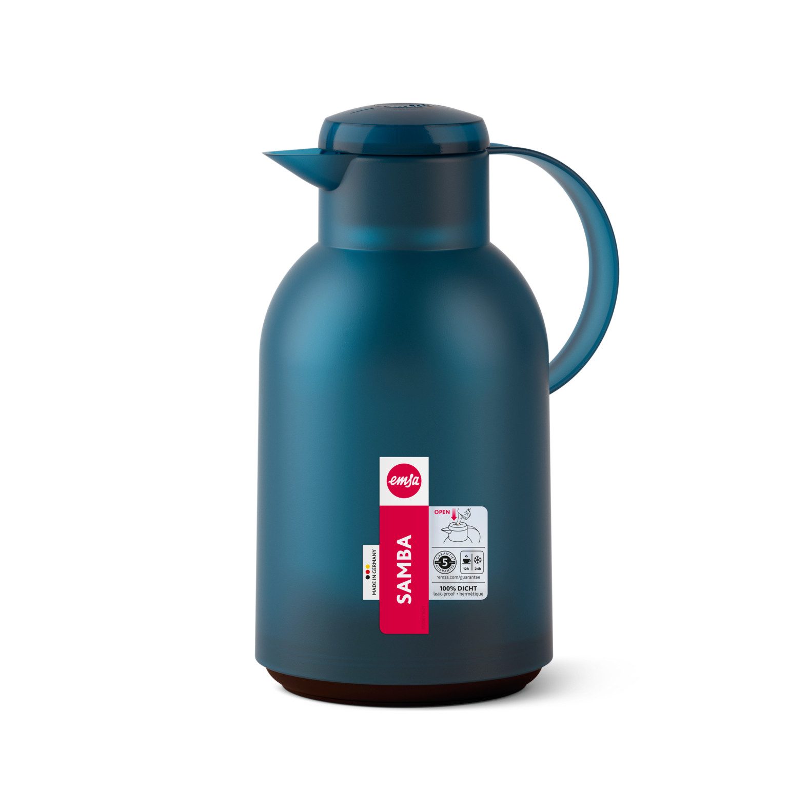 Emsa Thermoskan Samba XXL-model, tijdloos design, eenvoudige drukknop, 24u koud, 12u warm
