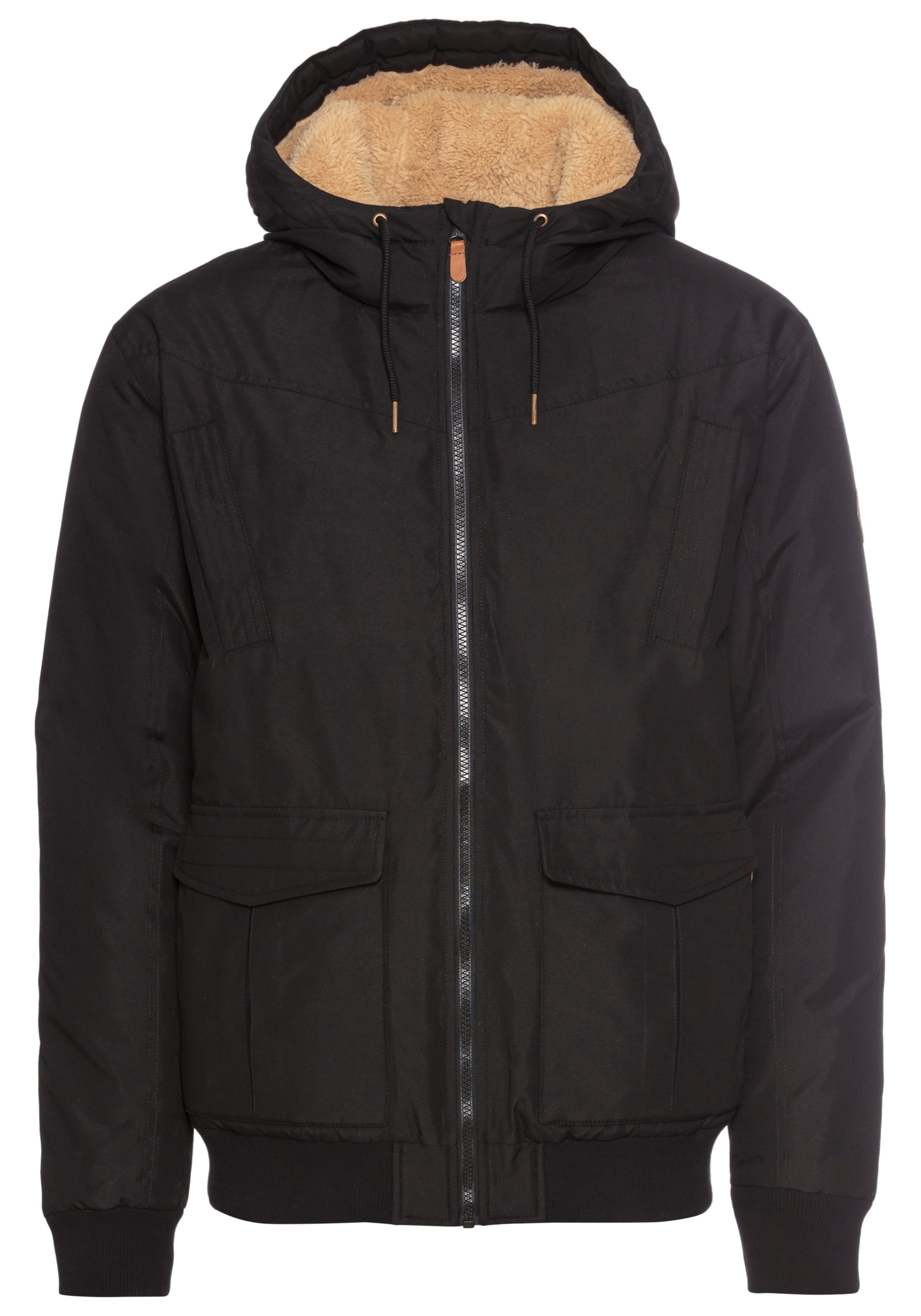 Bruno Banani Winterjack van katoen en polyester, hoge kraag