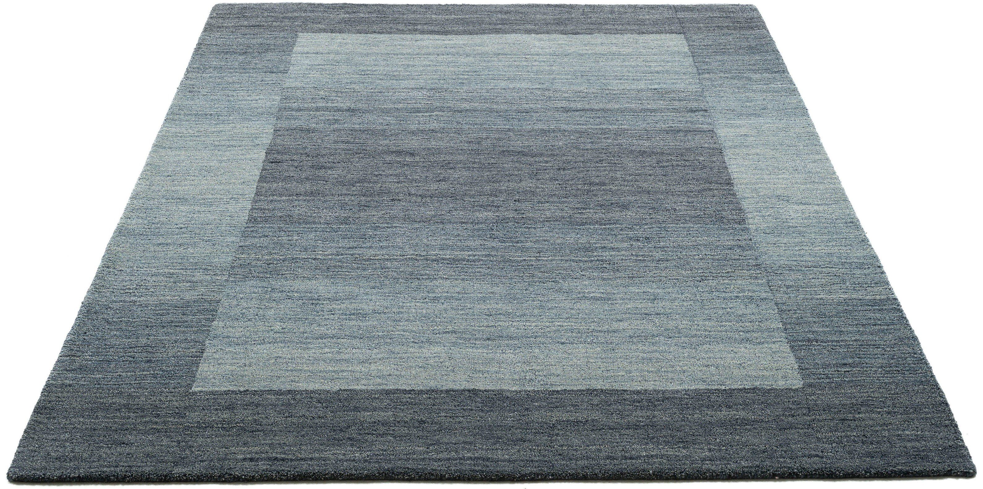 THEKO Wollen kleed Gabbeh super, Handgeweven vloerkleed, randdessin, zuivere wol, met de hand geweven