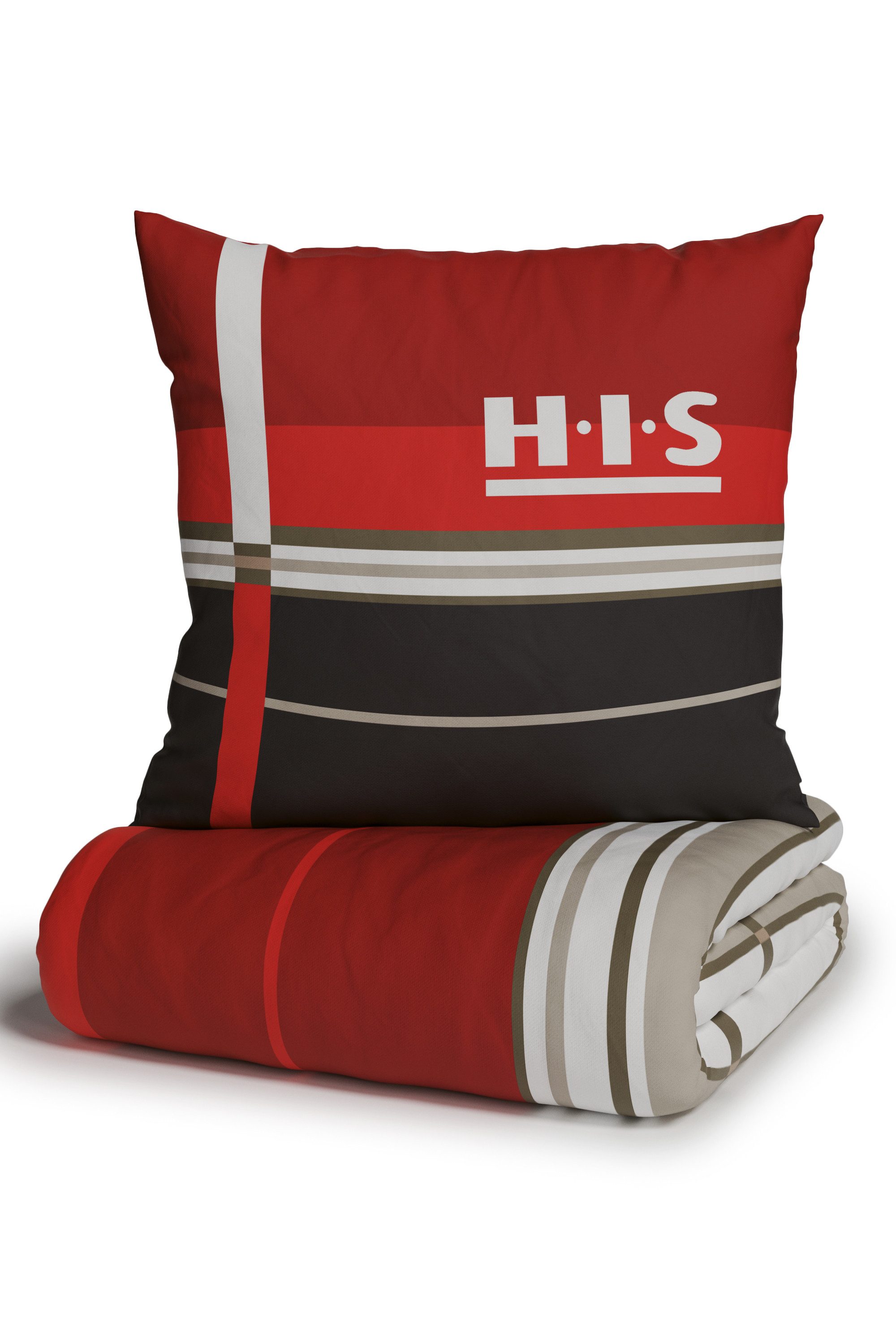 H.I.S Overtrekset Golfi in de maat 135x200 of 155x220 cm Dekbedovertrek van katoen, sportieve dekbedovertrek met strepen (2-delig)