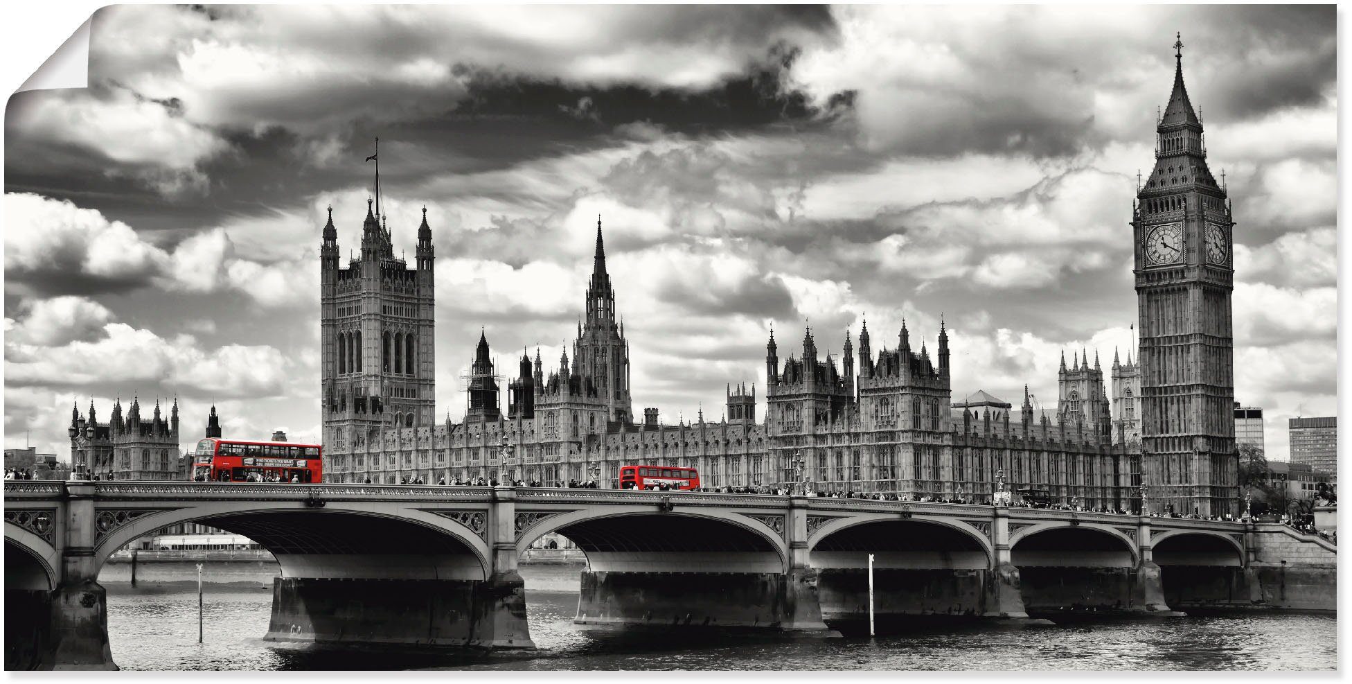 Artland artprint London Westminster Bridge & Red Buses