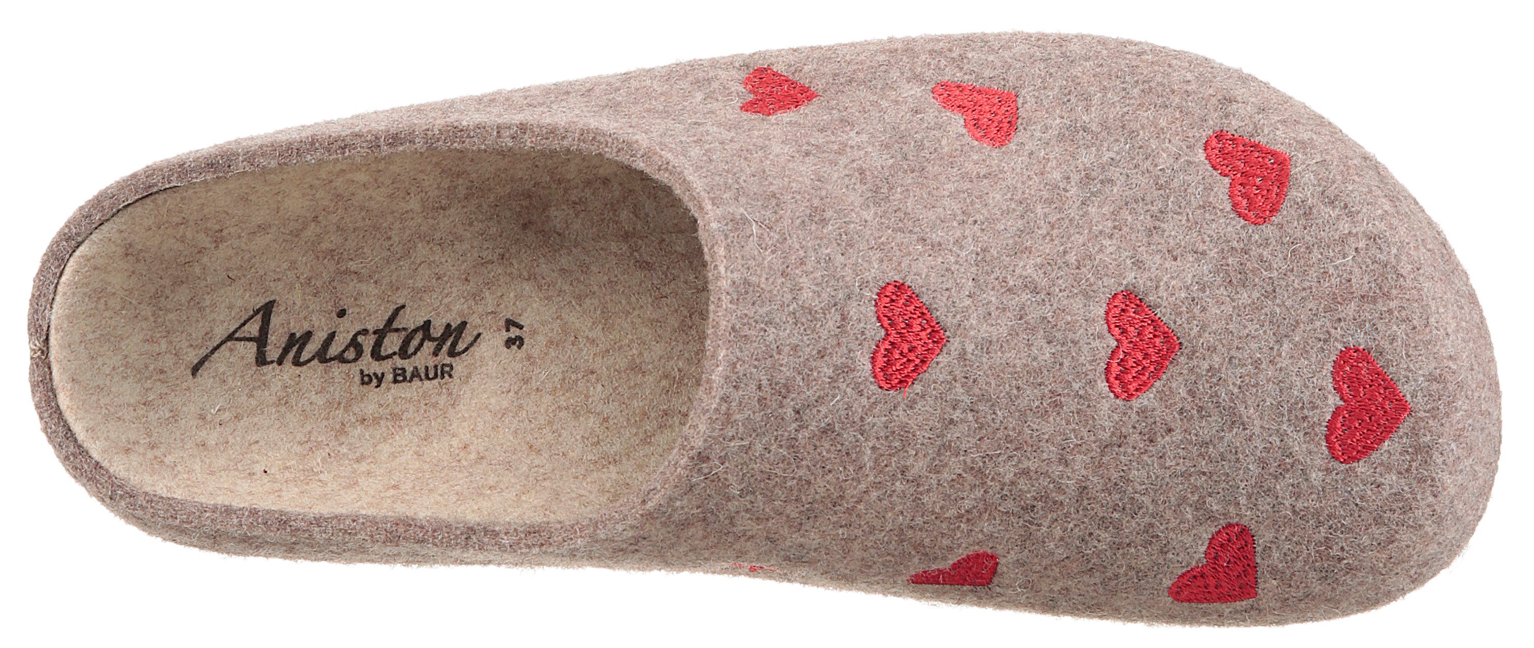 BIO Life Clogs Pantoffel, homeslipper met hartjes-borduurwerk - NIEUWE COLLECTIE