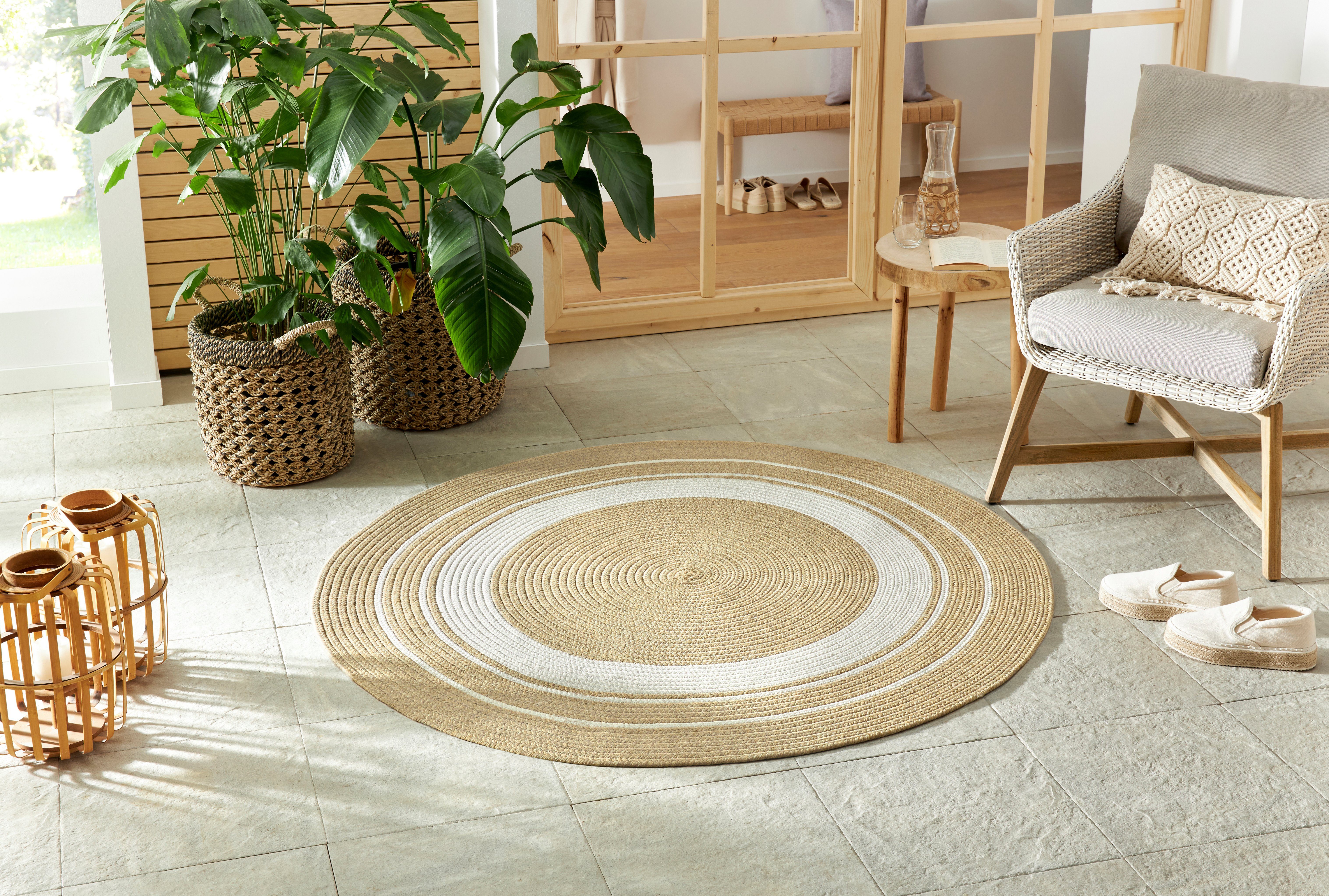 NORTHRUGS Vloerkleed Trenzado In- & Outdoor, Handmade-Look, Geweven, Weerbestendig, Balkon, Woonkamer