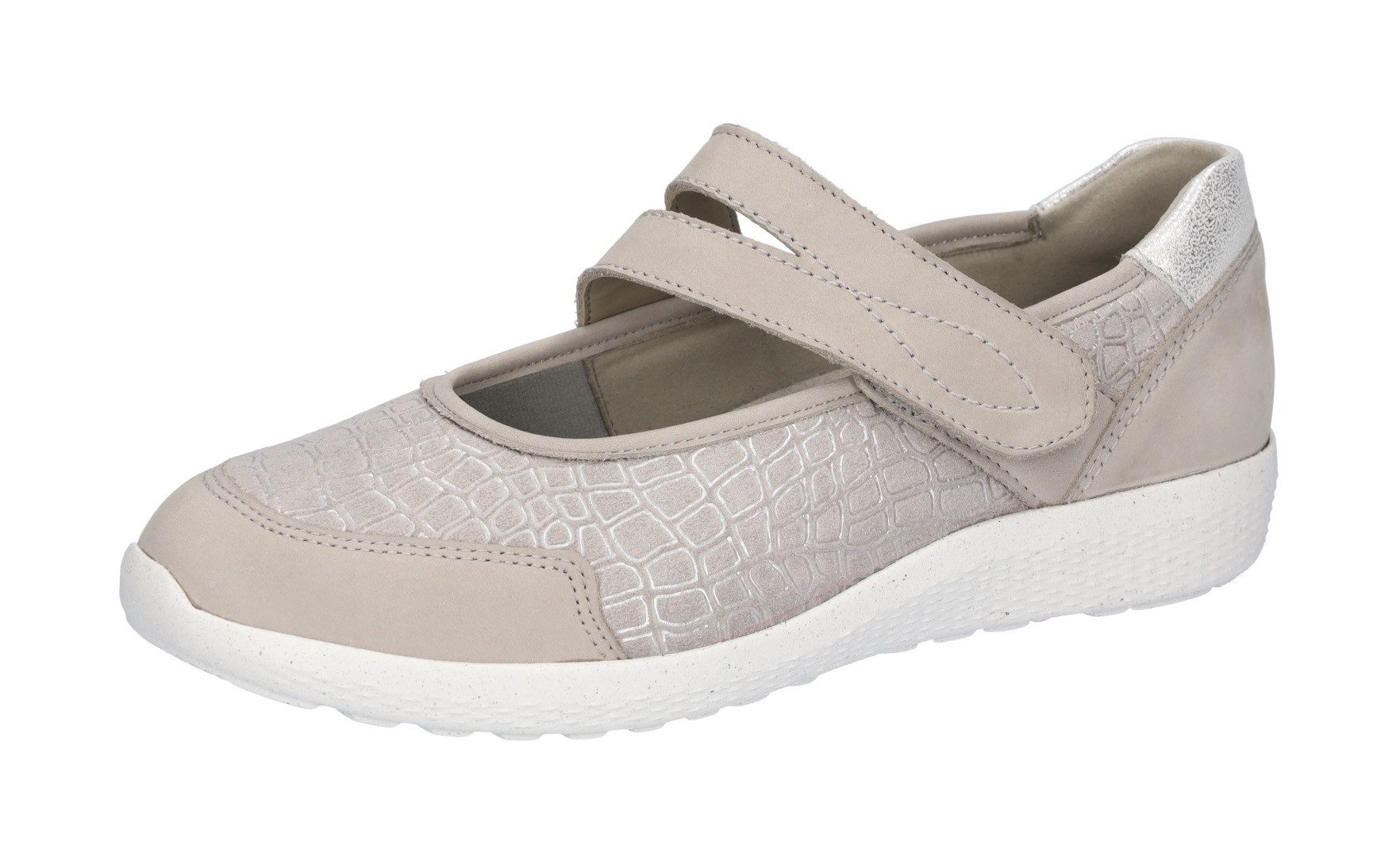 Waldläufer Ballerina's met riempje K-Ira , lage schoen, comfortabele schoen, extra brede breedte k voor de stevige voet