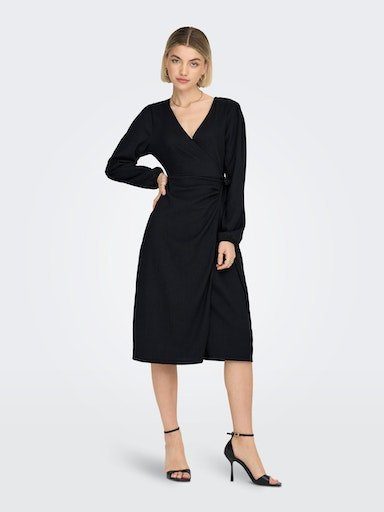 Only Midi-jurk ONLMERLE L/S WRAP MIDI DRESS JRS