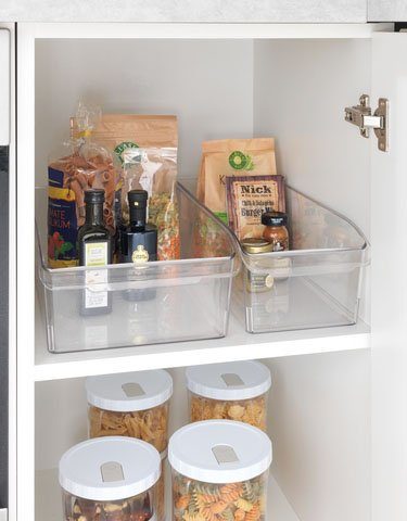 WENKO Organizer L voor voorraad, passend voor keuken kast en plank, pet, transparant
