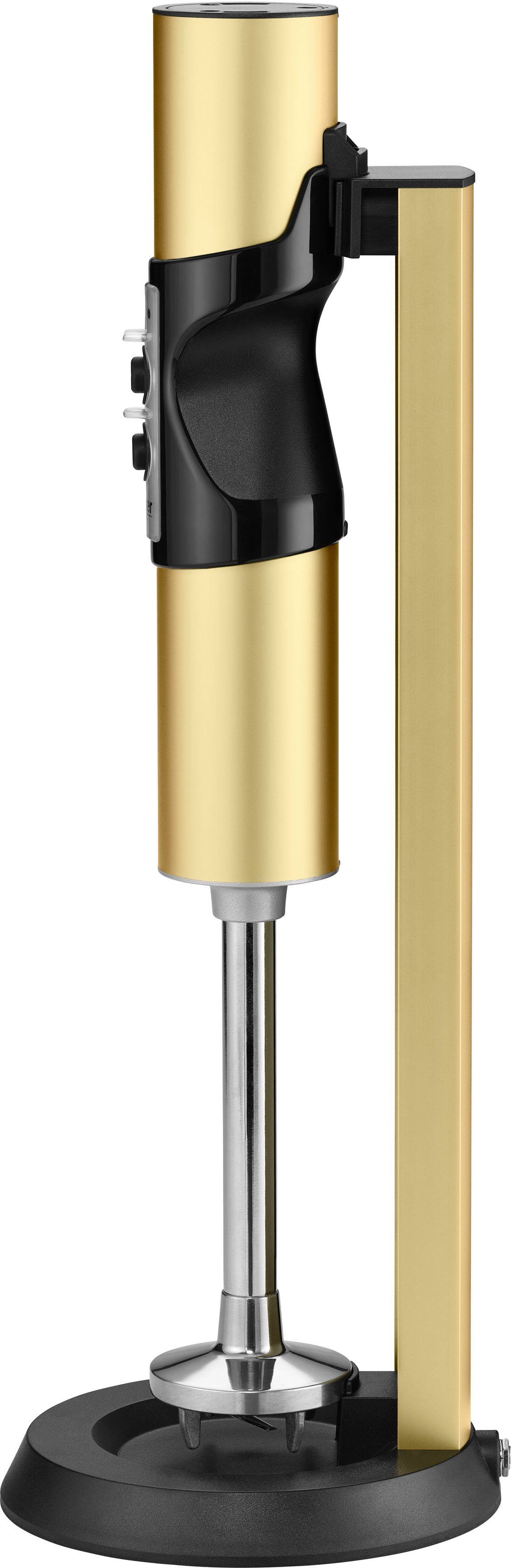 Ritter Accu-staafmixer Stilo 7 plus trendkleur goud met 4 opzetstukken van edelstaal en 2 mengbekers
