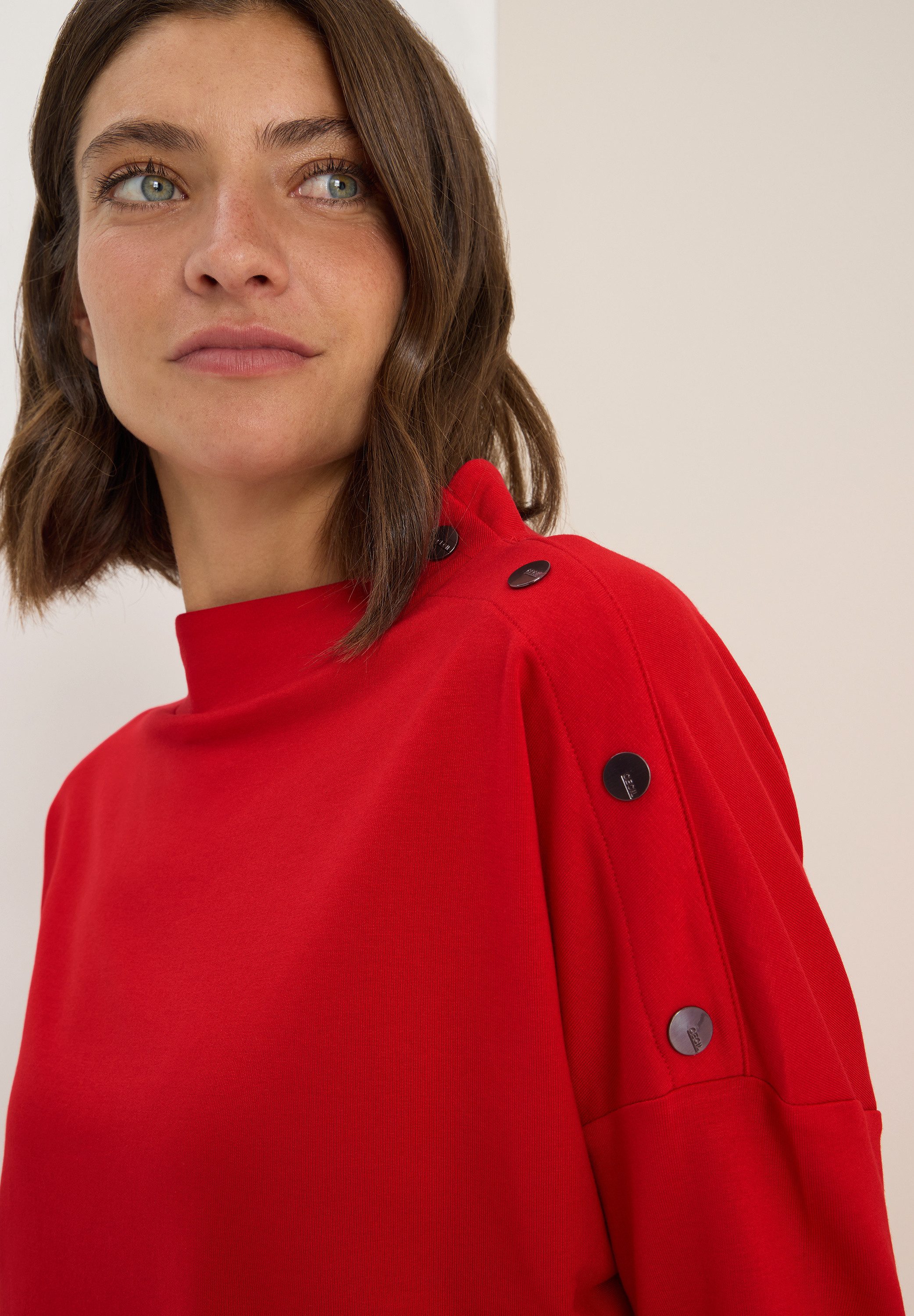 Cecil Shirt met 3/4 mouwen met knoopdetail