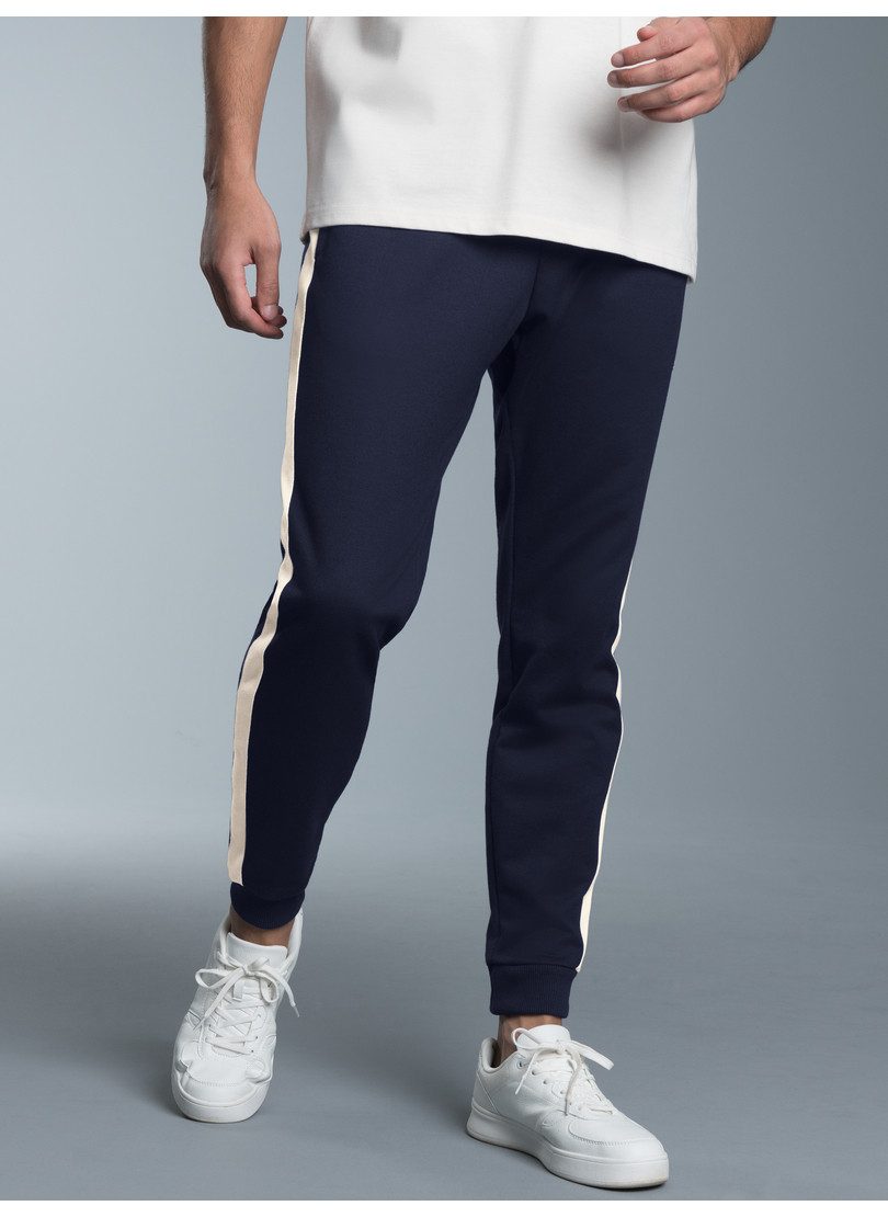 Trigema Jerseybroek TRIGEMA Joggingbroek met contrasterende zijstrepen (1-delig)