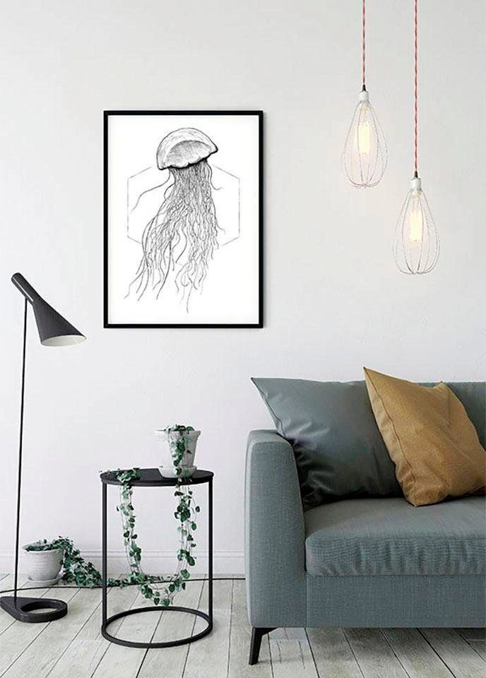 Komar Wanddecoratie Jellyfish white Wanddecoratie - zonder lijst (1 stuk)