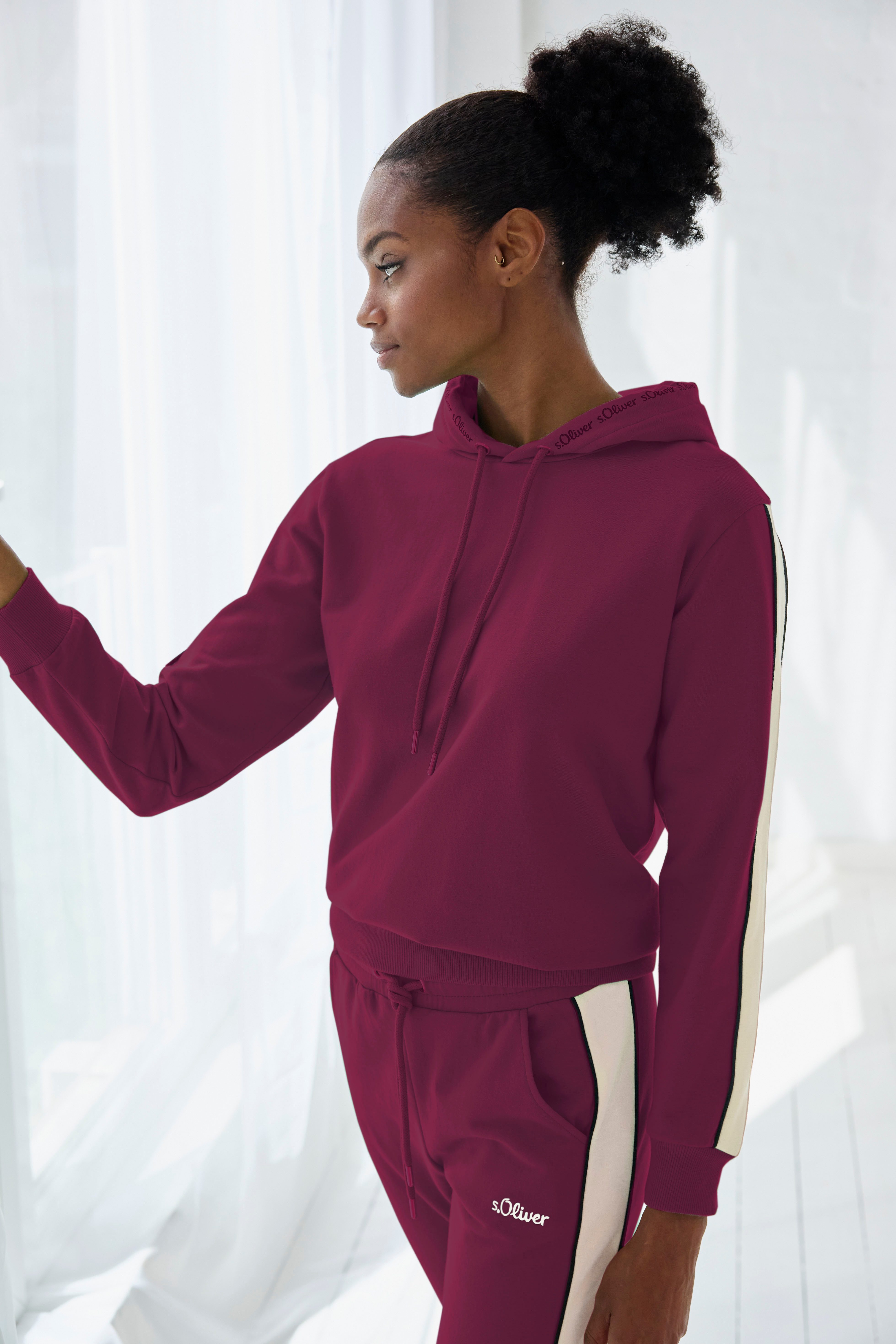 s.Oliver RED LABEL Beachwear Hoodie met contrasterende accenten, loungewear (1-delig)