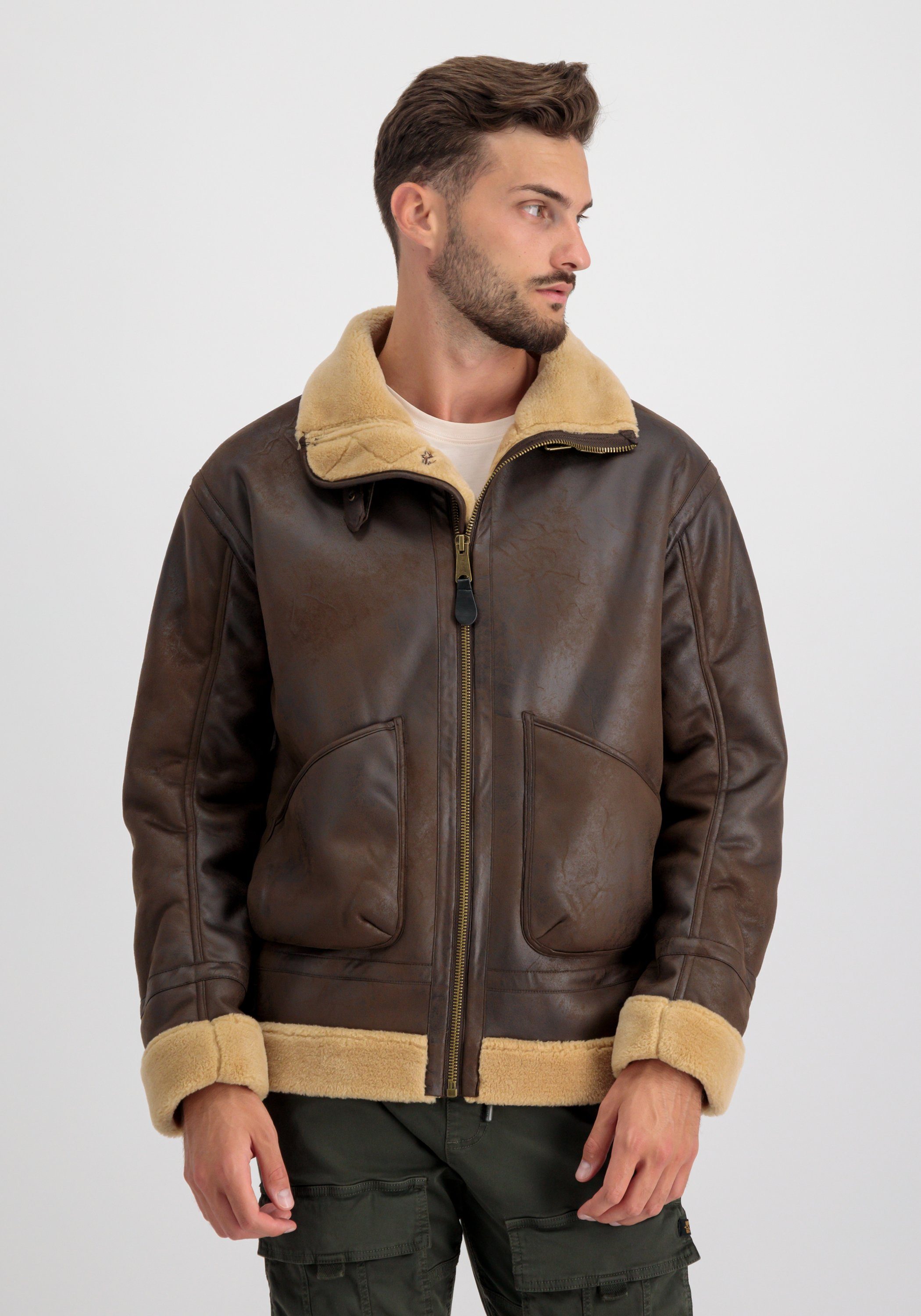 Alpha Industries Leren jack Alpha Industries Men - Leather & Vegan Jackets B-3 Arctic