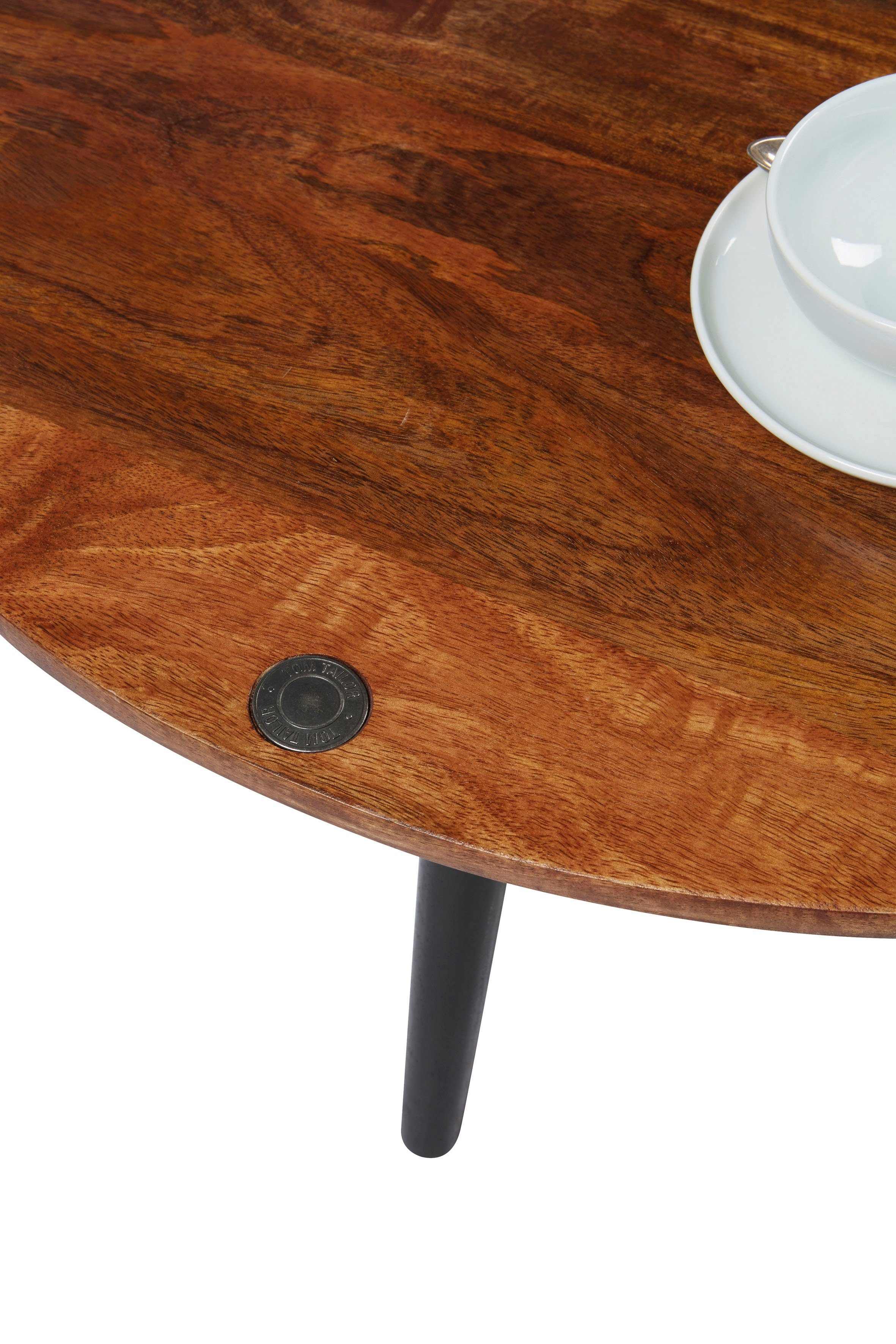 TOM TAILOR HOME Bijzettafel T-WOOD TABLE HIGH Bijzettafel met knoopdetail, donker mangohout en zwarte poten
