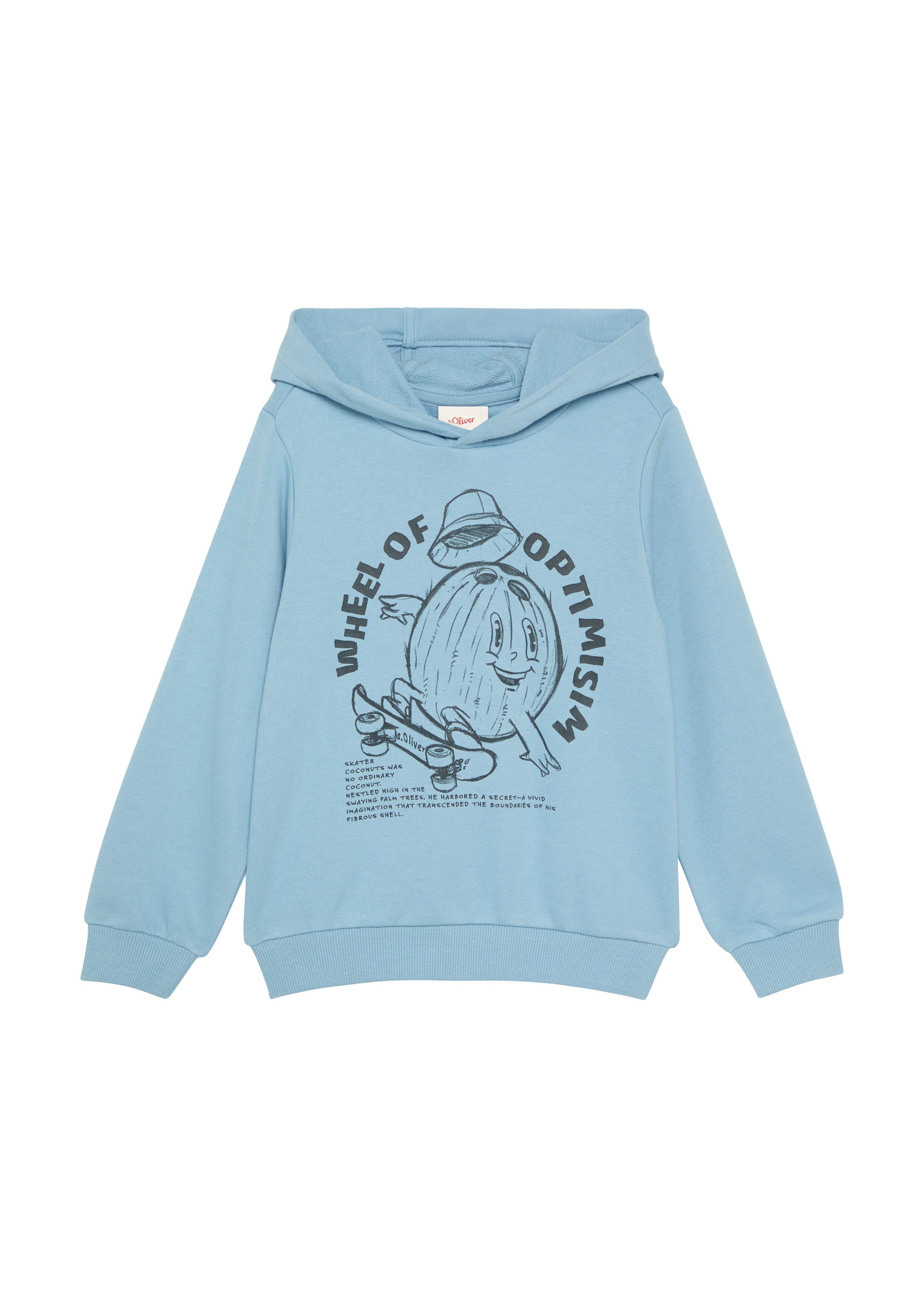 s.Oliver RED LABEL Junior Hoodie met leuke print jongens sweatshirts maat 116/122 blauw
