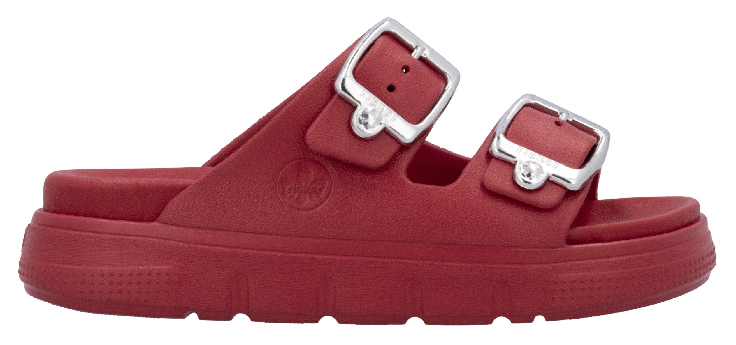 Rieker Slippers , plateau, zomerschoen, slippers in breedte g (=wijd)