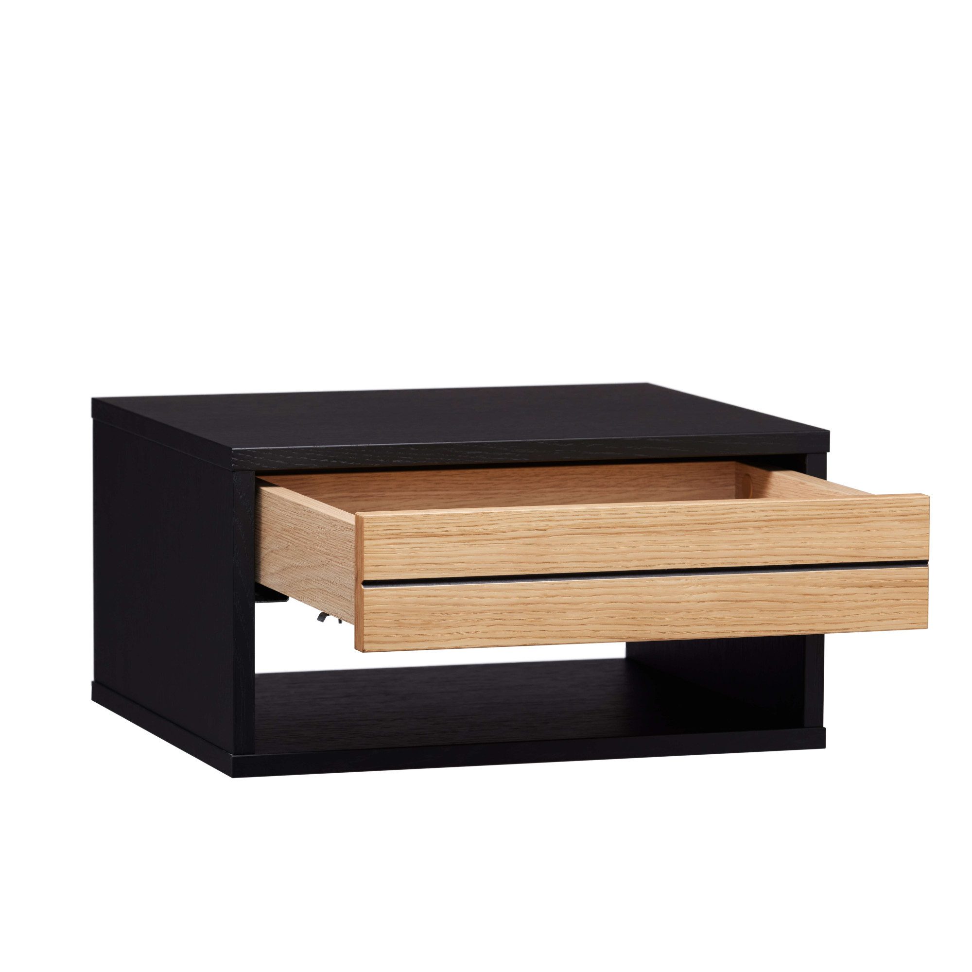 Woodman Nachtkastje Stripe Nako, nachttafel met echt houtfineer van eiken, breedte 42,8 cm, met 1 lade