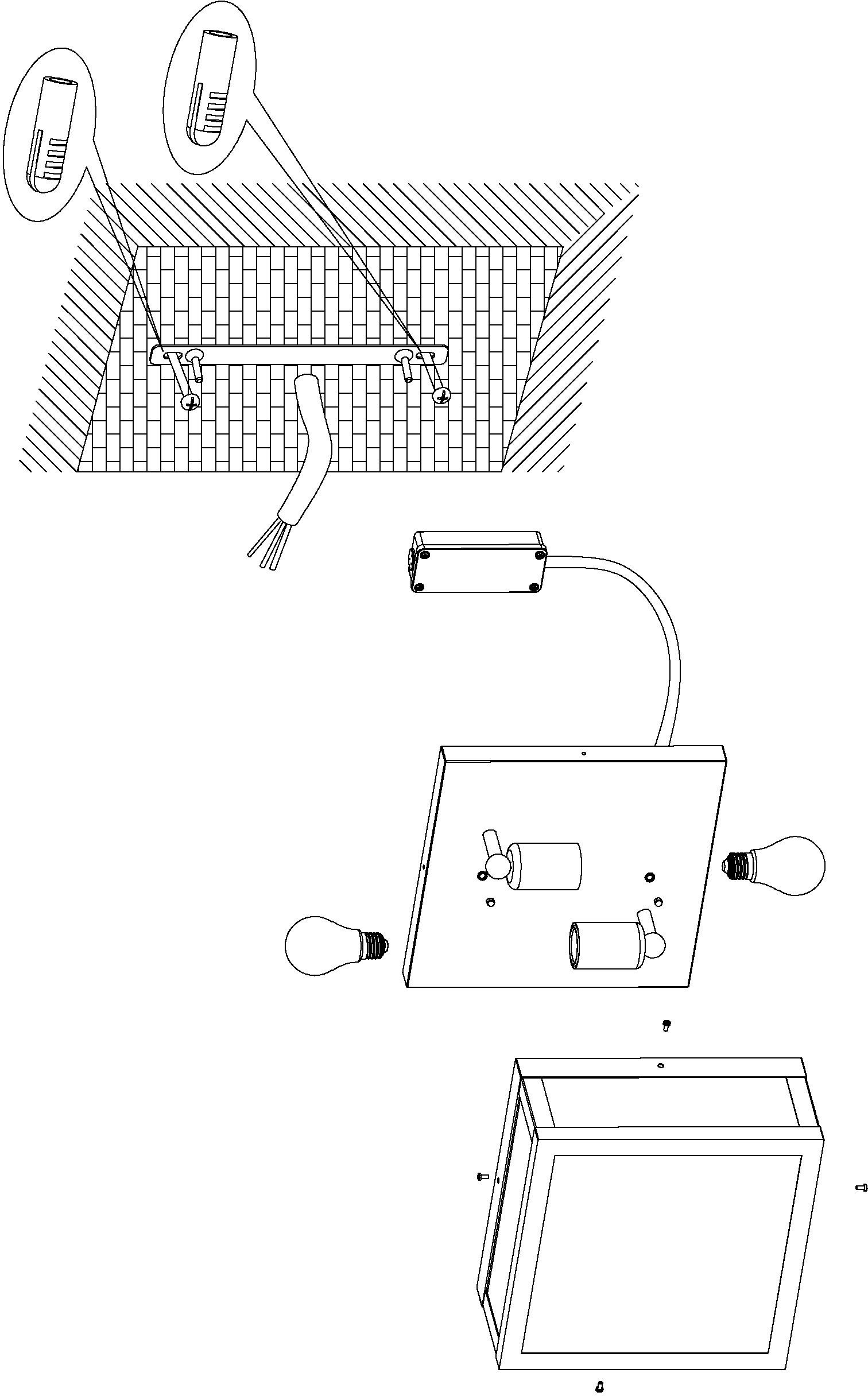 EGLO Plafondlamp voor buiten ALAMONTE 1 Wandlamp buiten, L29 x H29 x B13 cm, rustiek, E27, IP44, max. 60W