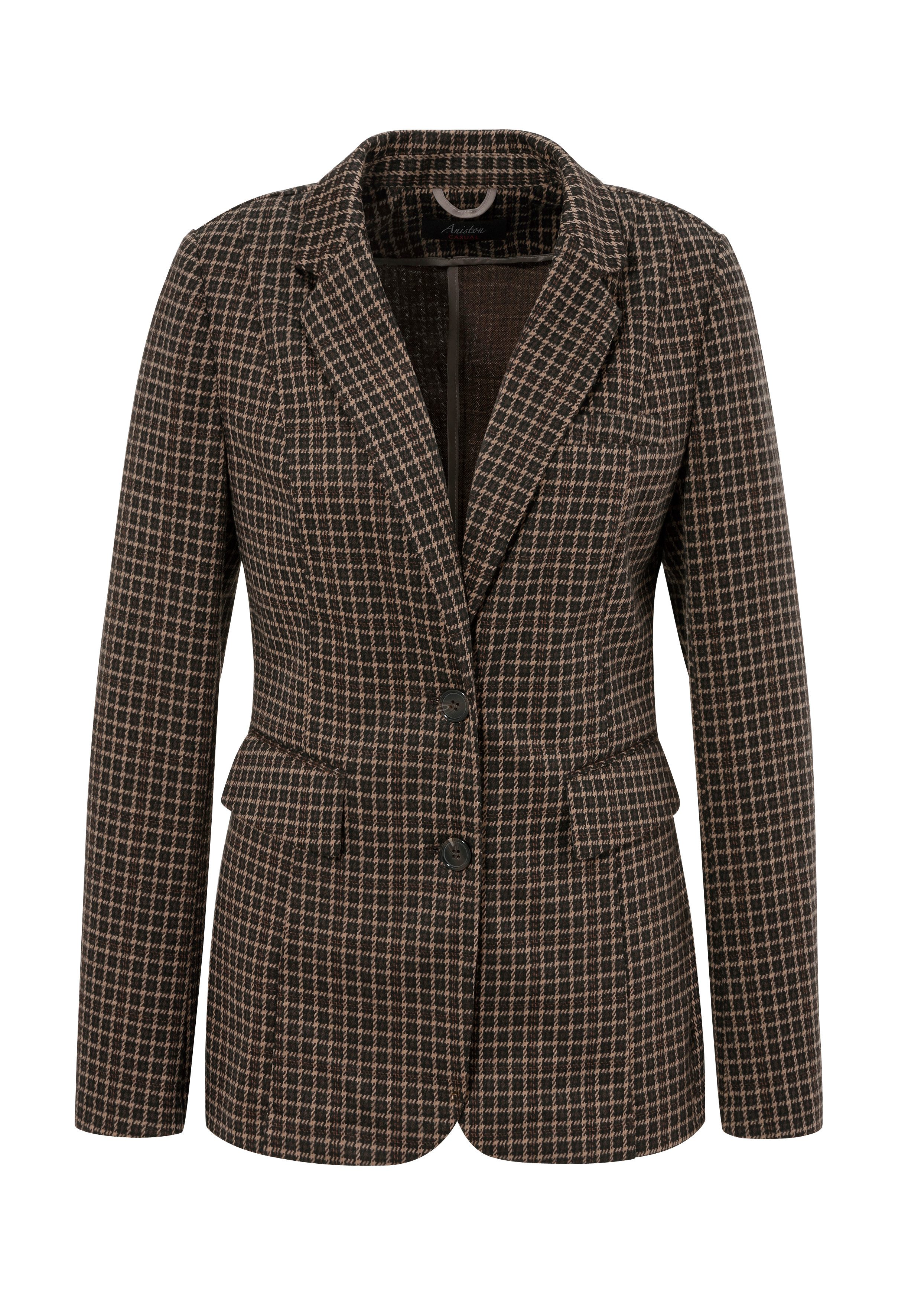 Aniston CASUAL Sweatblazer in een trendy ruitdessin