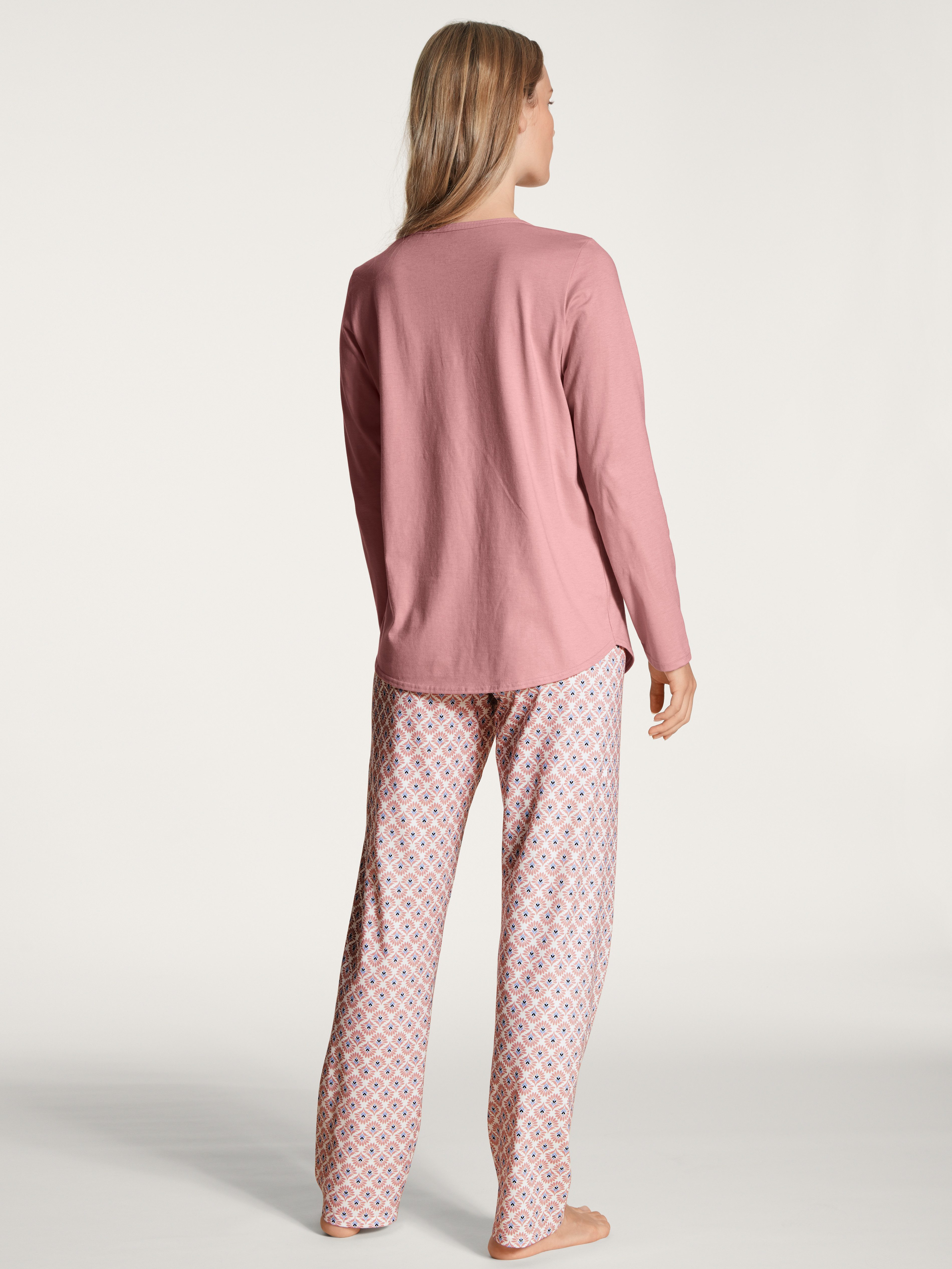 CALIDA Pyjama Lovely Night met knoopsluiting aan de hals (2-delig)