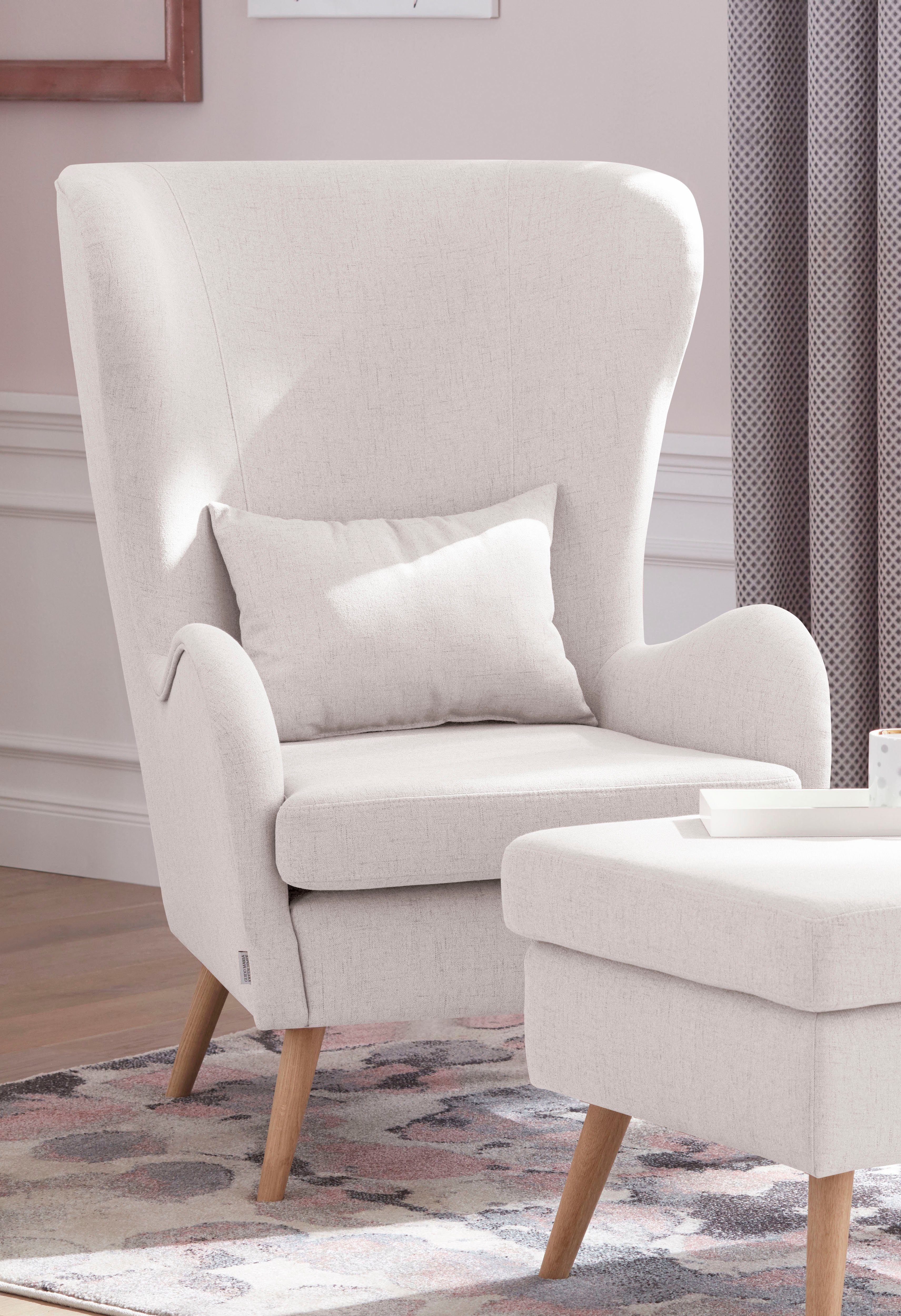 Guido Maria Kretschmer Home&Living Fauteuil Salla naar keuze met of zonder hocker, grote fauteuil: afm. bxdxh: 78x94x118cm