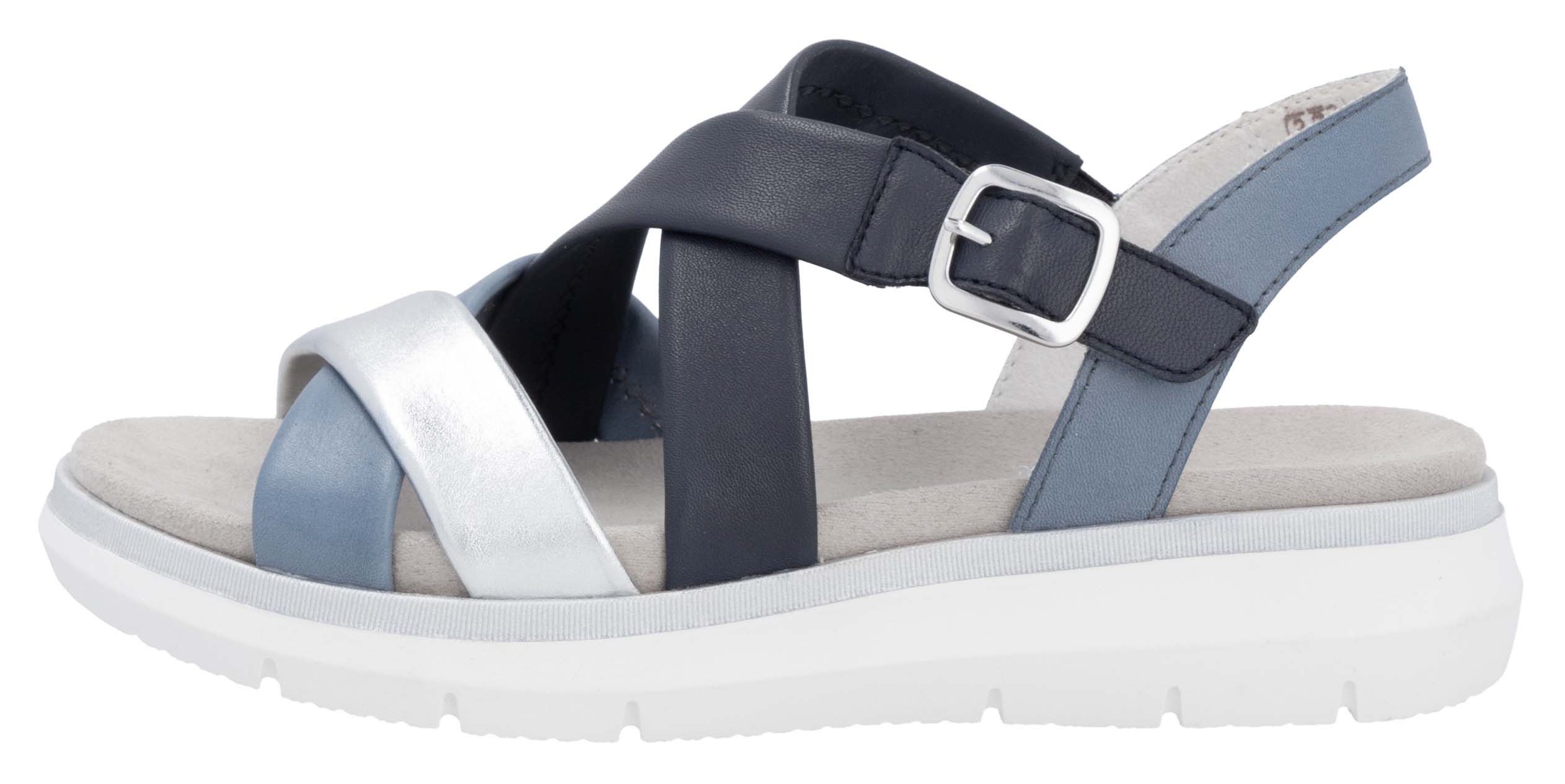 Remonte Sandalen Elisabeth Hurley-Collection , sleehak, zomerschoen, sandaal met kruisbandage