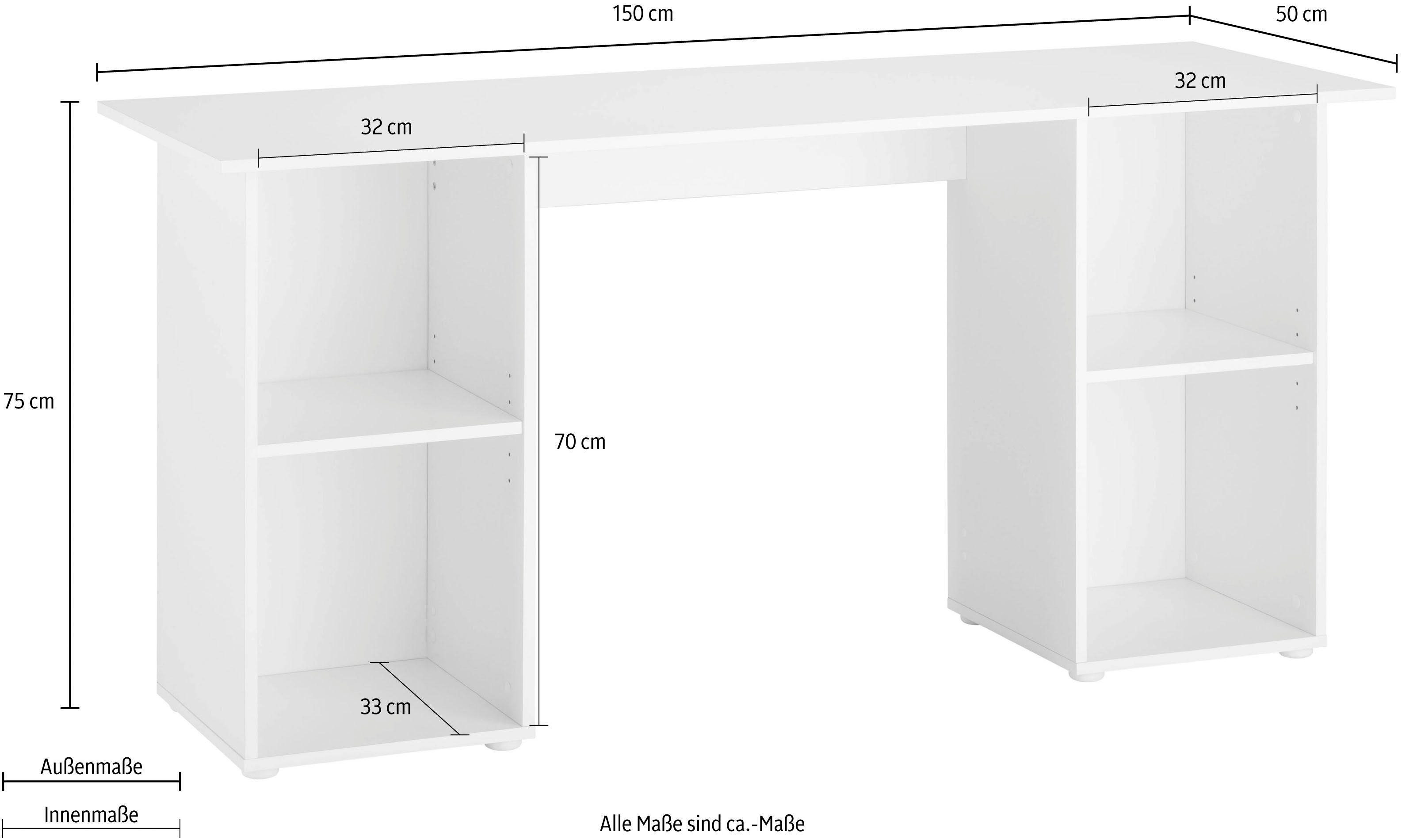 borchardt Möbel Bureau Kai Kast-bureau met veel opbergruimte, breedte 150 cm, Made in Germany