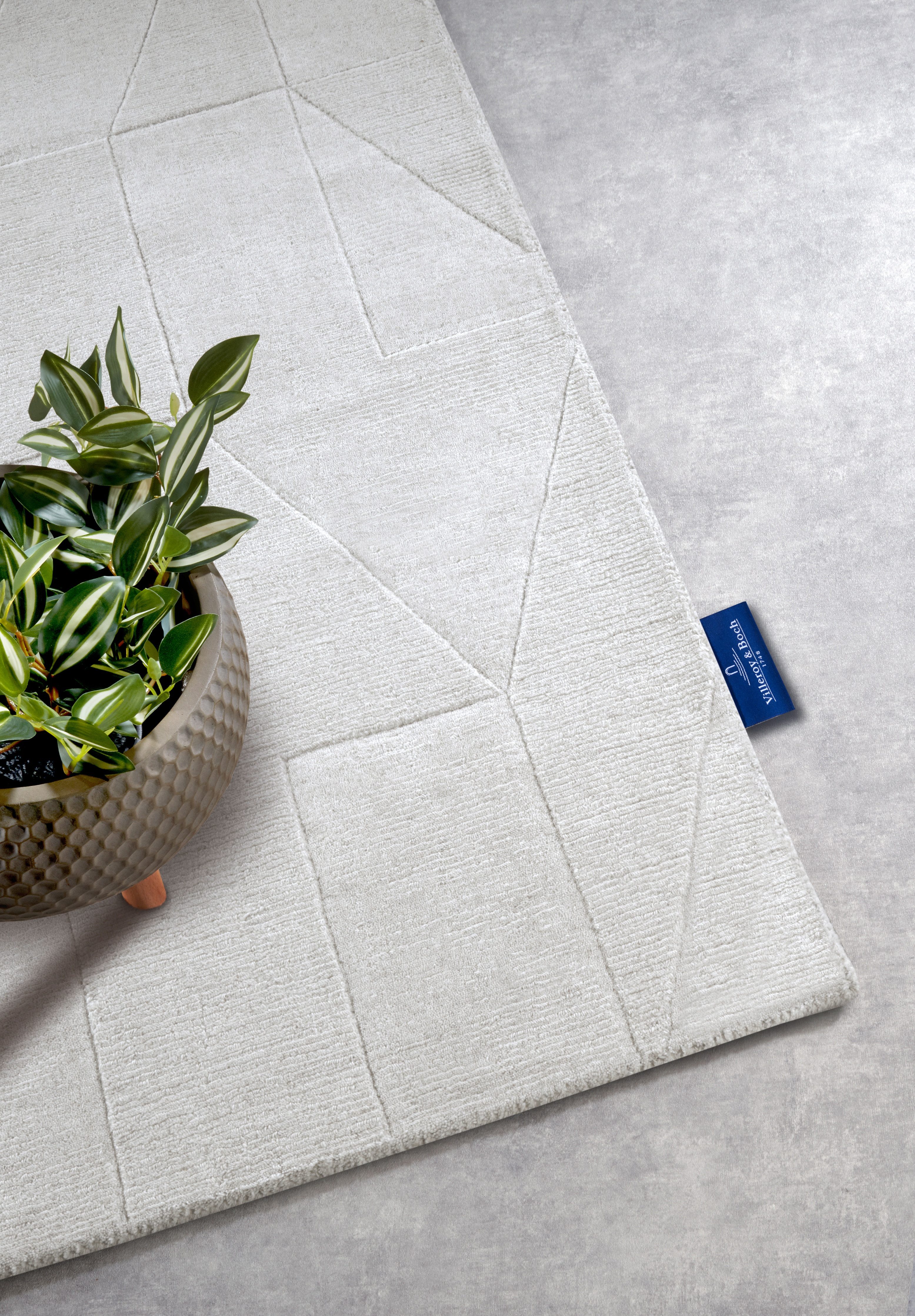 Villeroy & Boch Wollen kleed Ursule Loper, handgeweven, wol, natuur, woonkamer, geometrie, boho