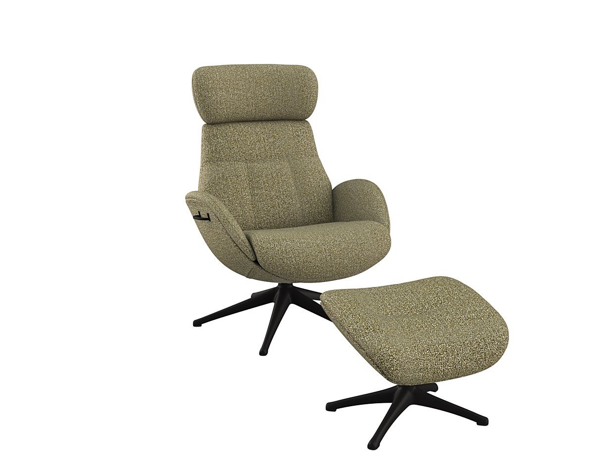 FLEXLUX Relaxfauteuil Relaxchairs Elegant Eersteklas comfort, rug- en hoofdsteunverstelling, draaibaar, zwarte voet