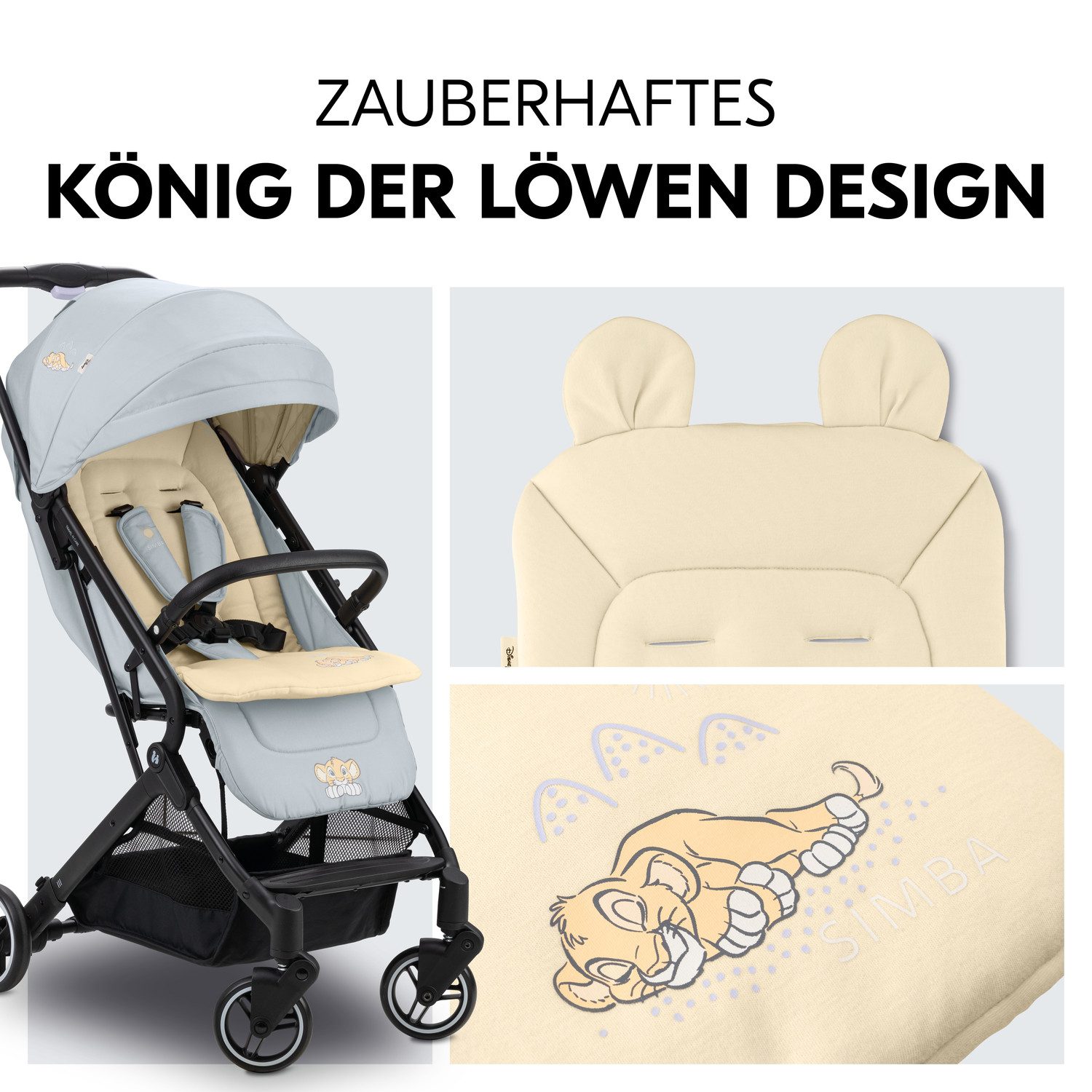 Hauck Zitkussen voor kinderwagens Seat Liner, Disney Simba beige