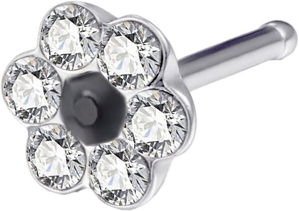 Firetti Neuspiercing-set Multipack sieraden cadeau roestvrijstalen piercing neussteker bloem (set, 7-delig)