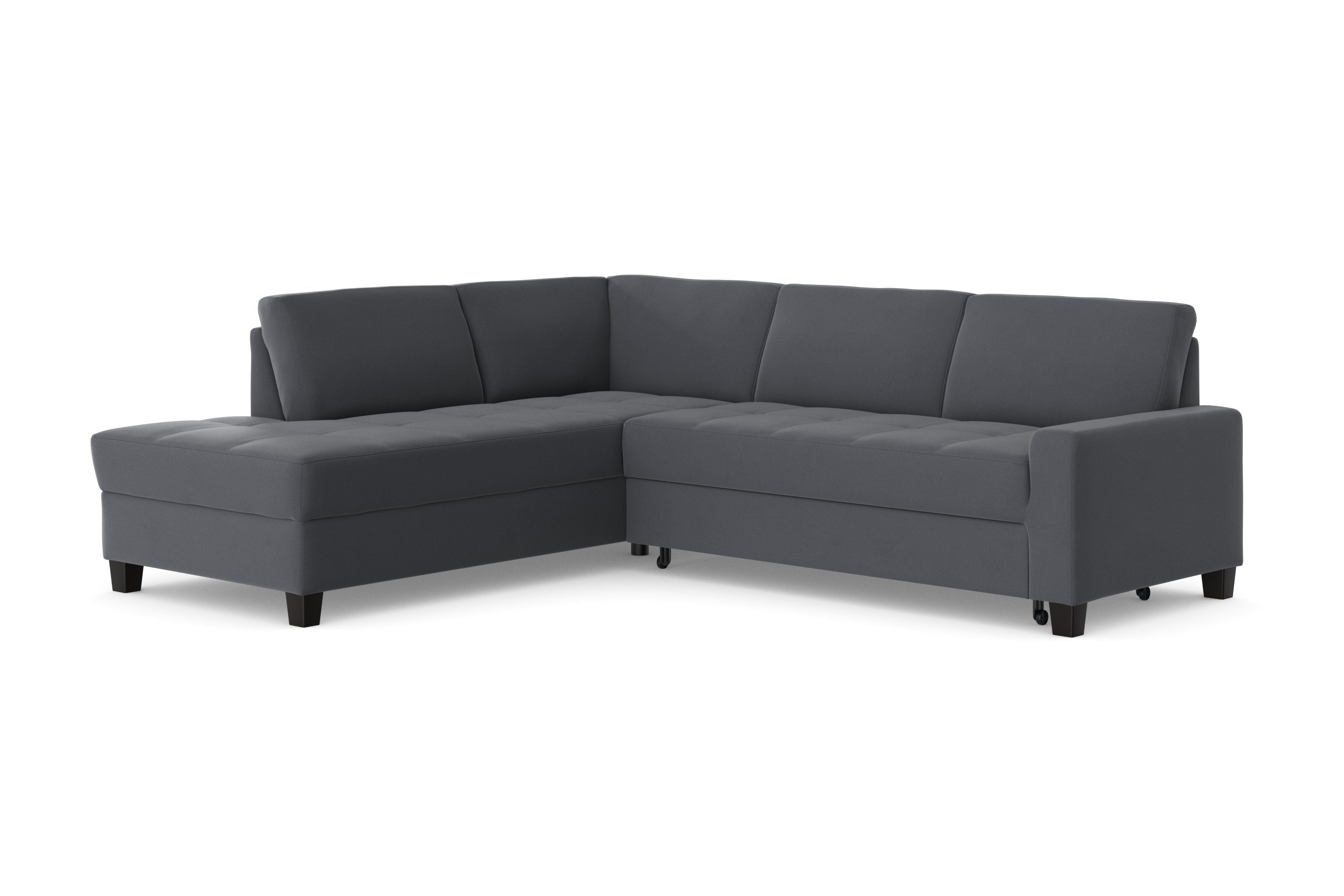 DOMO collection Hoekbank Florentina tijdloos en elegant, zitnaden als designelement, L-vorm keuze met slaapfunctie, met contrastnaad, comfortabele zithoogte 47 cm