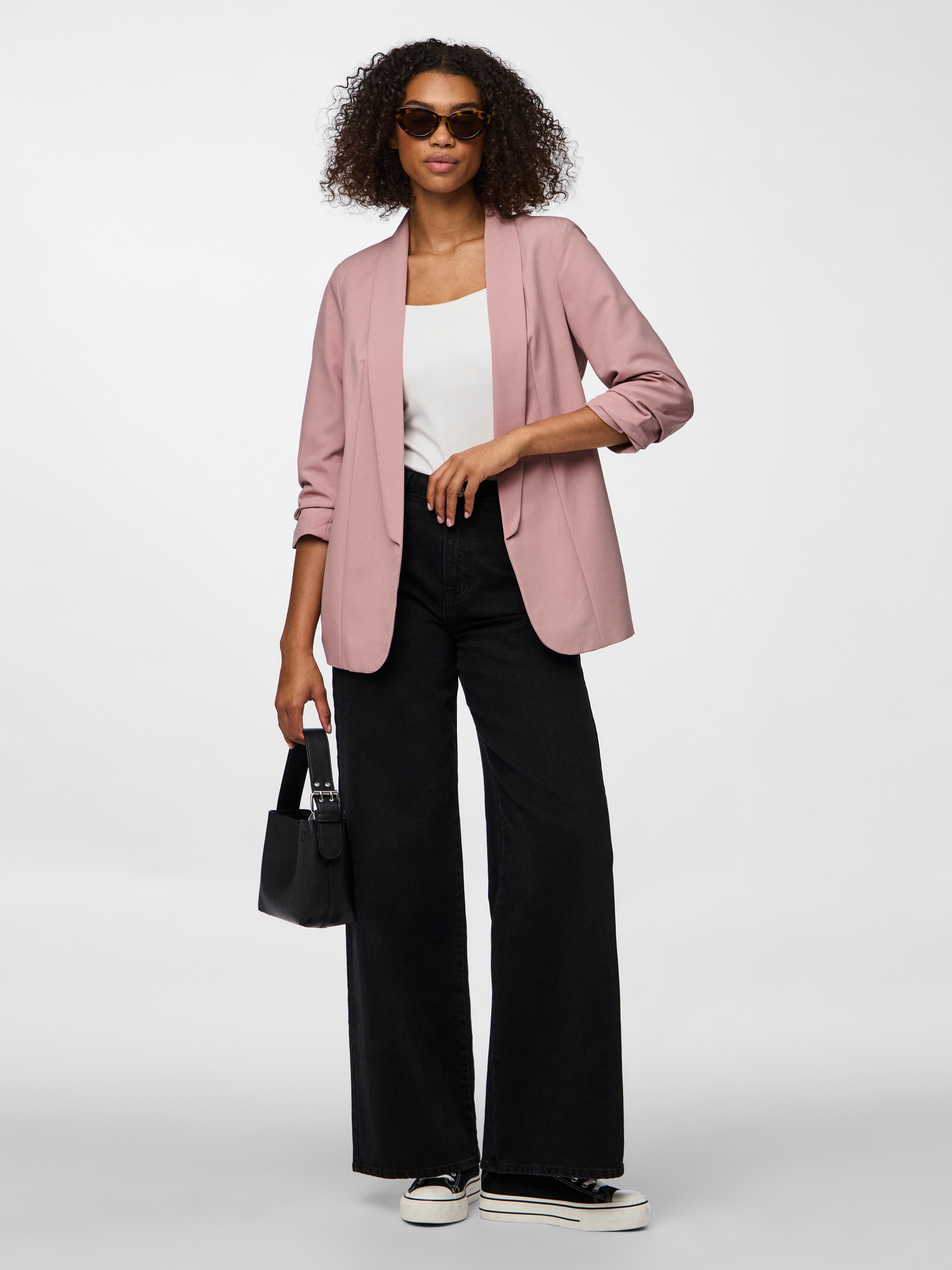 pieces Blouseblazer PCBOSELLA 3/4 BLAZER NOOS met plooidetail op de mouw