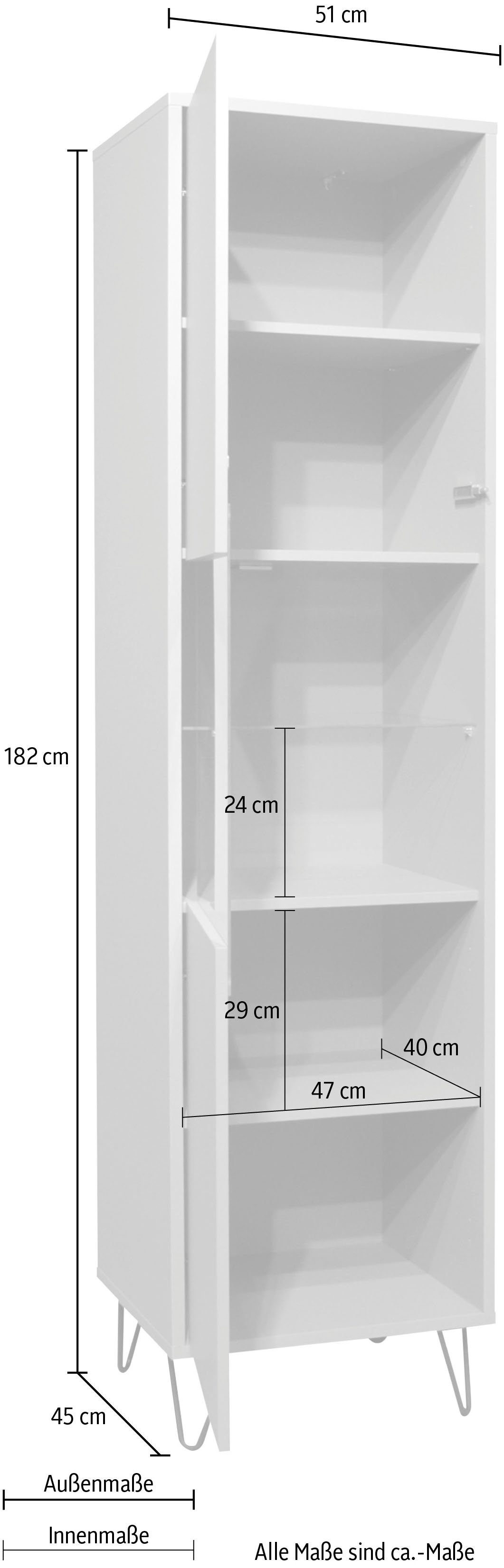 Mäusbacher Staande vitrinekast Bonnie TOPSELLER! Vitrine met verwisselbare deurafsluiting