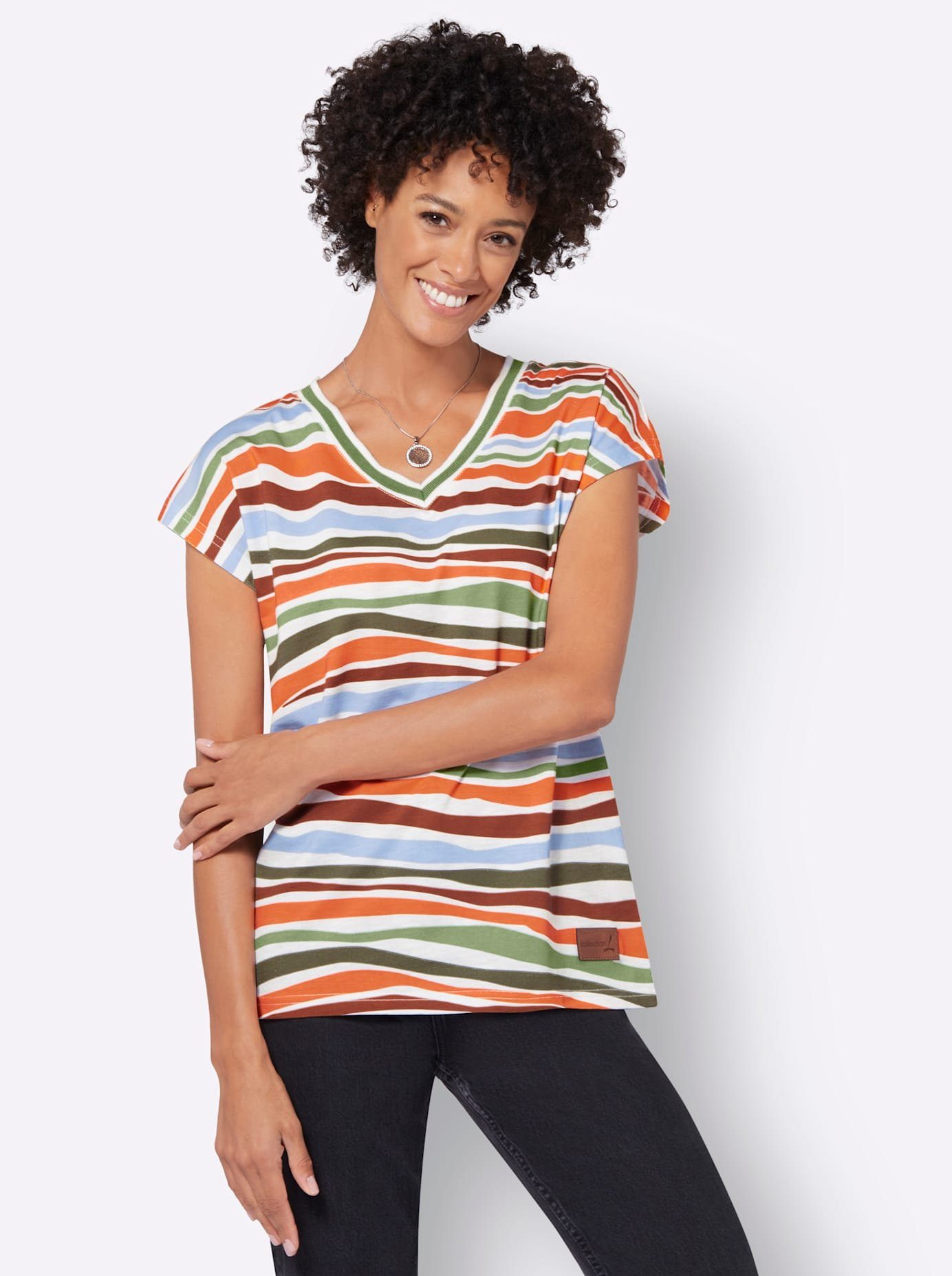 Casual Looks Shirt met print Shirt (1-delig) dames t-shirts maat 40 groen
