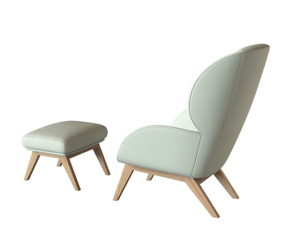 FLEXLUX Oorfauteuil Adria Stijl & comfort, organische vorm, eikenhouten voet