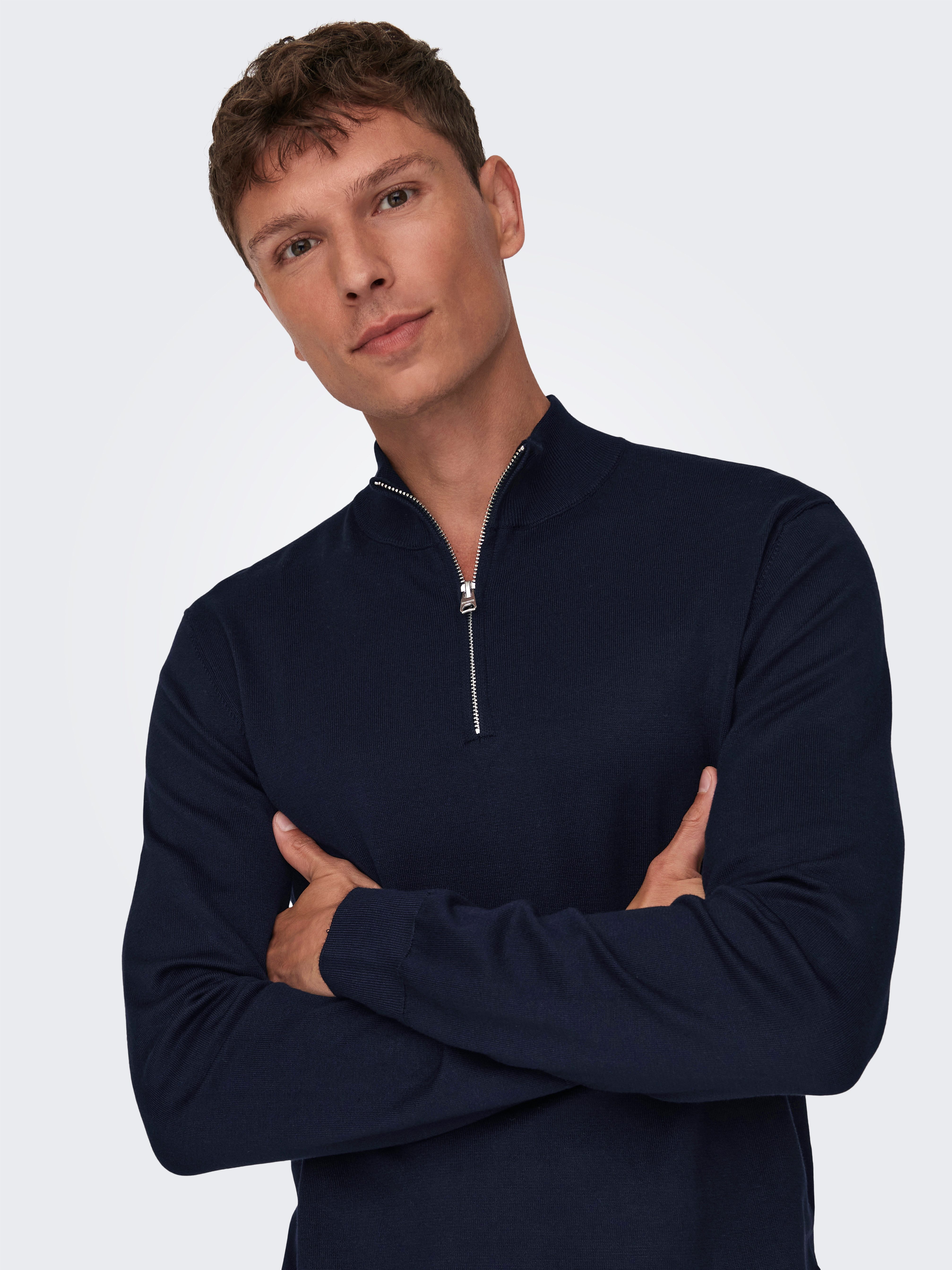ONLY & SONS Gebreide trui ONSWYLER LIFE REG 14 HALF ZIP KNIT NOOS